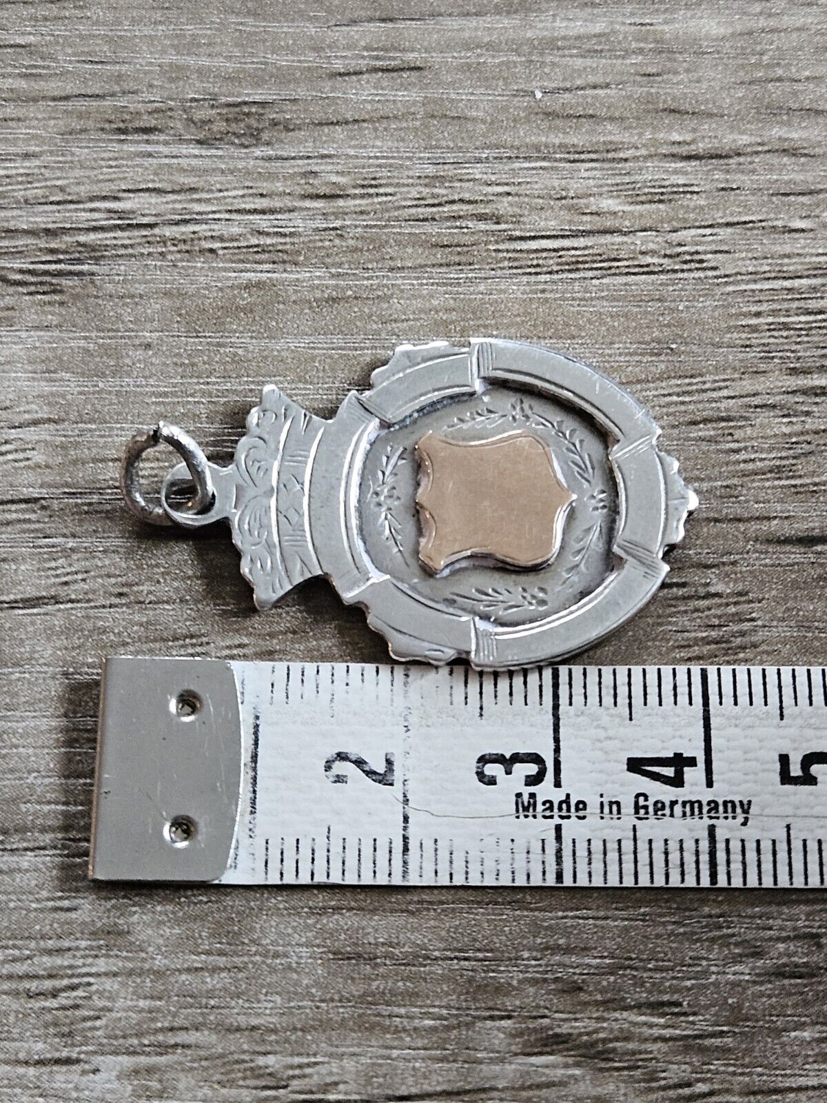 1907-08 Antique Rose Gold and silver 925 pocket watch fob medal.
