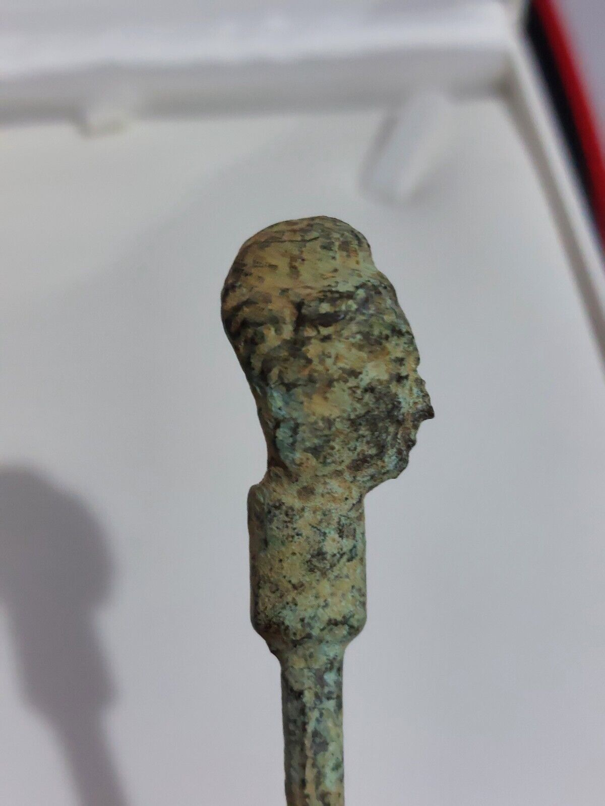 Ancient Roman Bronze hair Pin of A Female bust. 16.5cm Long!