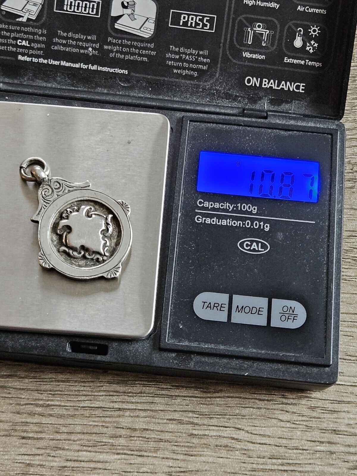 Vintage Sterling Silver 925 Fob Medal 1929-30, Chester.