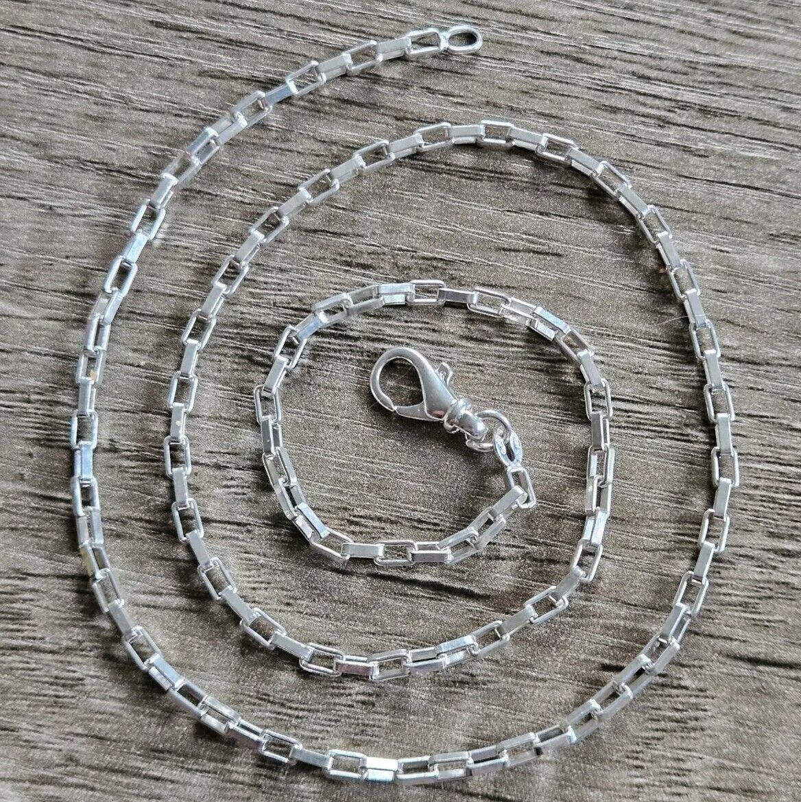 18.5" Inch 925 Sterling Silver Box Chain Necklace Men Women, Brand New. 