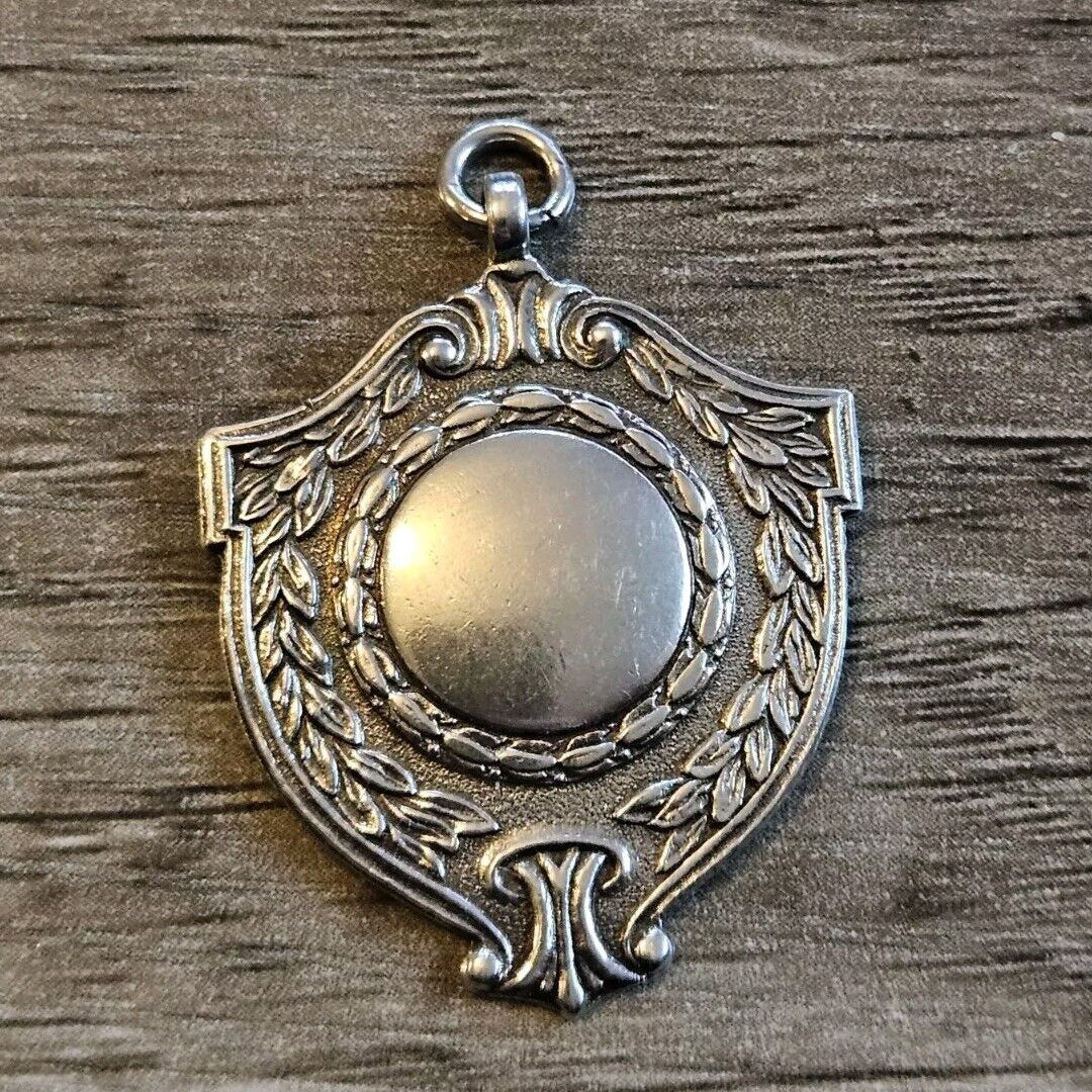 Vintage Sterling Silver 925 Fob Medal Shield. 11.4 Grams. 1961-62.
