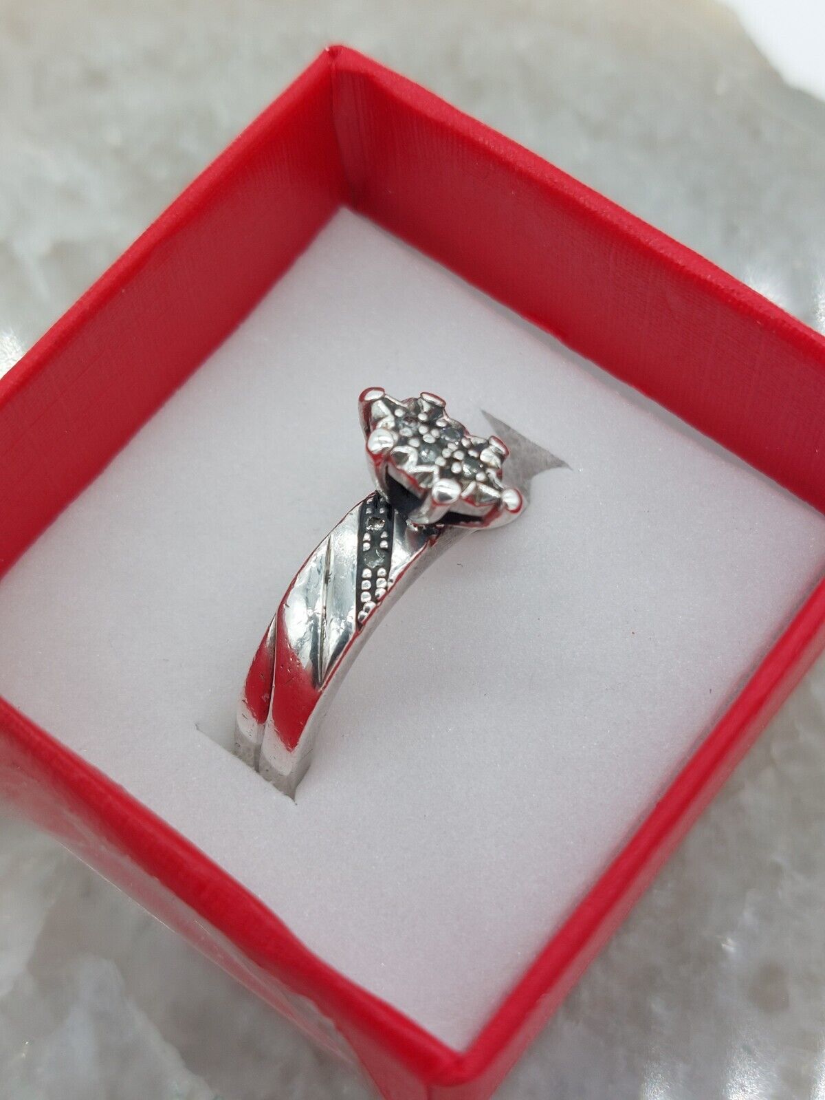 Kenneth David - pave diamond, sterling silver 925, pure 24k love Ring, Size N