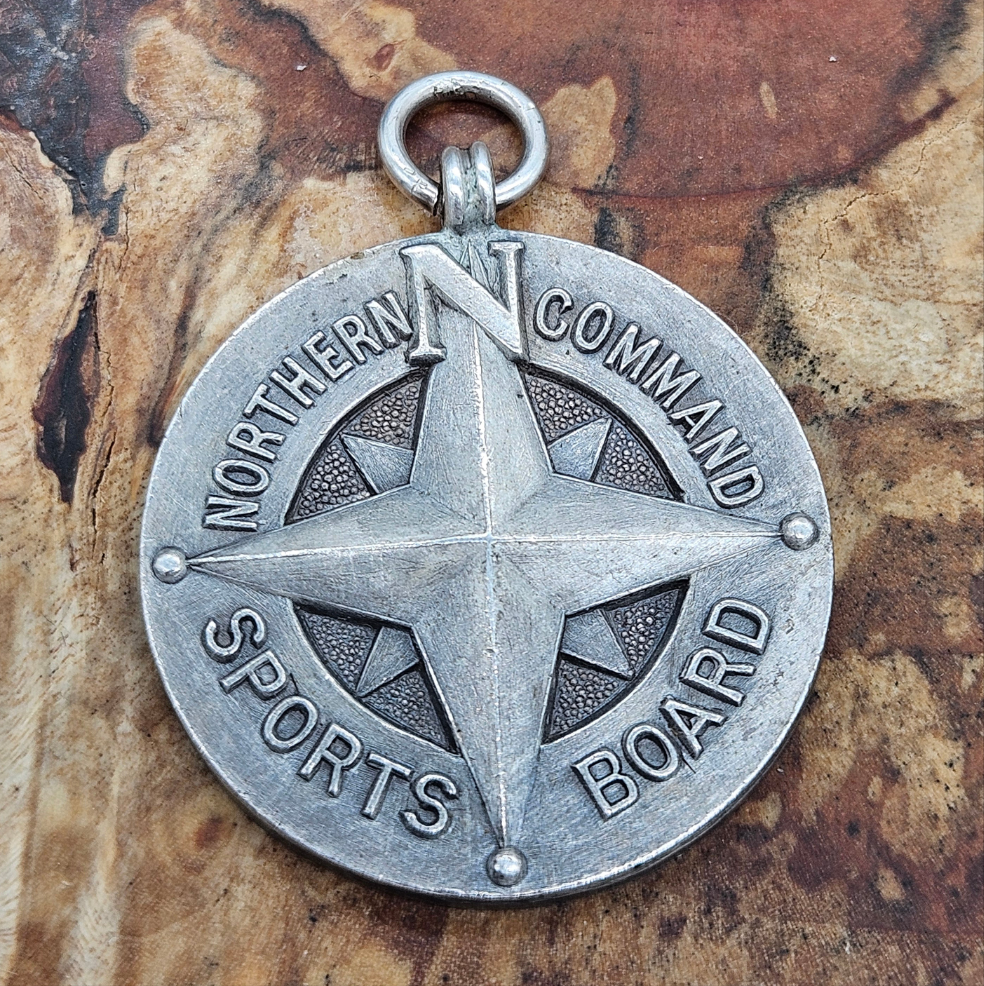 Ww2 Northern Command Sports Board 1945, Silver 925 Fob Medal. NCSB