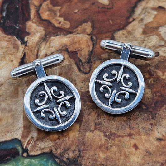 Vintage Sterling Silver 925 Celtic Entwined Knot Panel Cufflinks