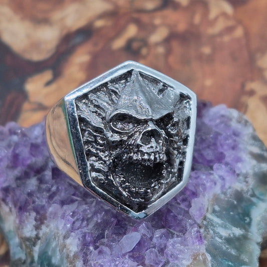 SEVEN Jewellery- Skull, Shield Ring. Silver 925