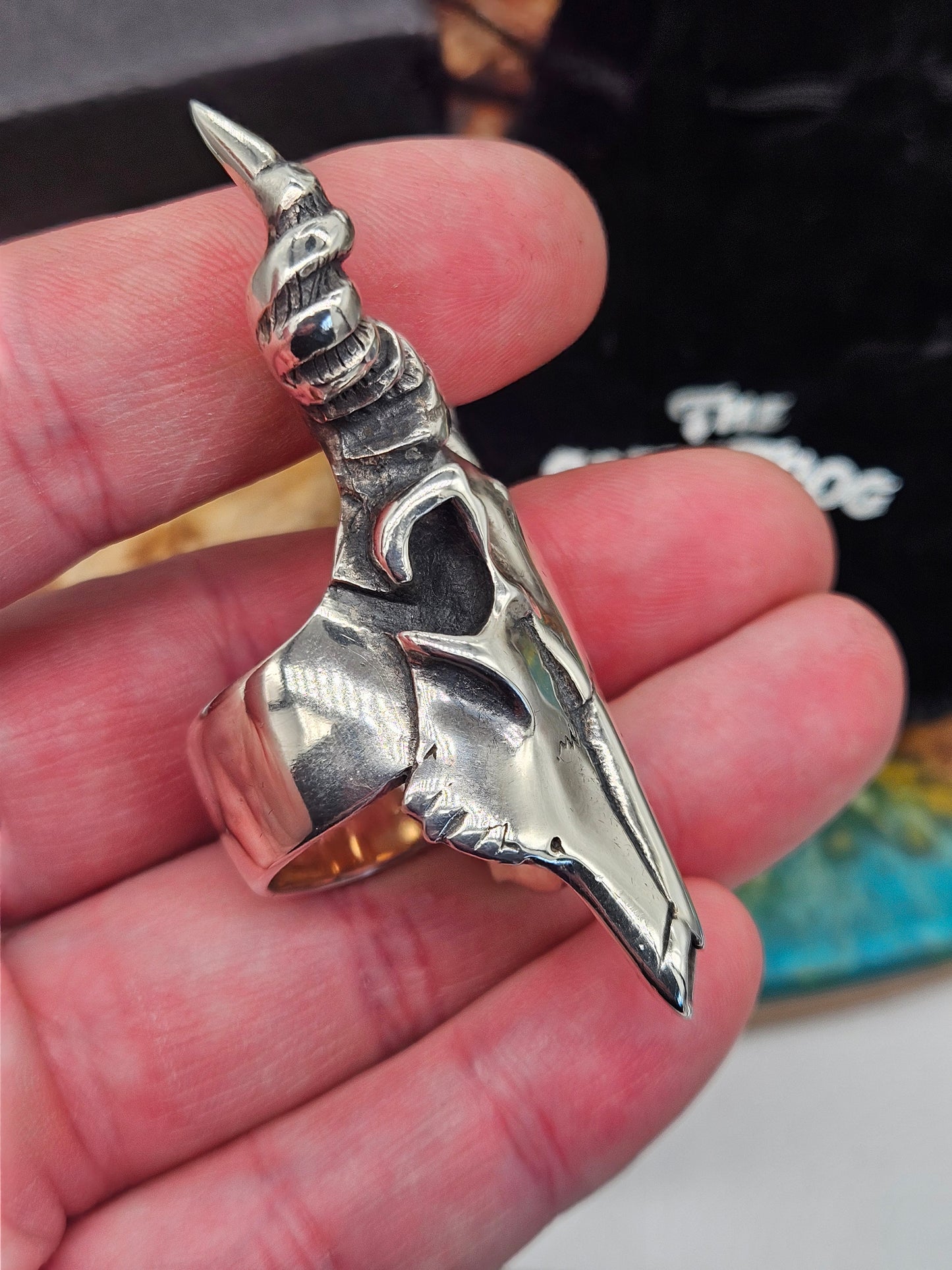 Medium Kudu Skull by The Great Frog Sterling Silver 925 Skull Ring. Size W