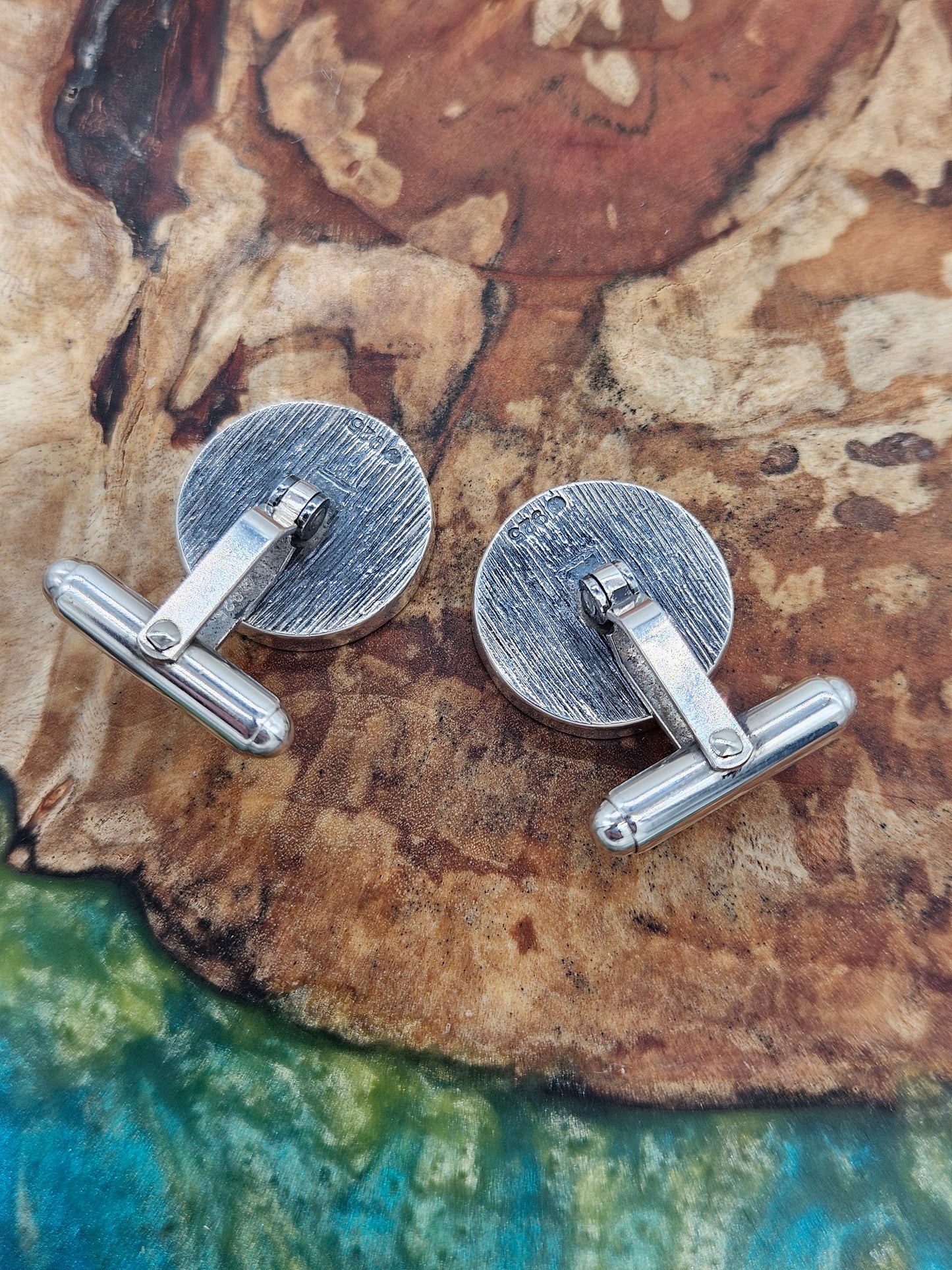 Vintage Sterling Silver 925 Celtic Entwined Knot Panel Cufflinks