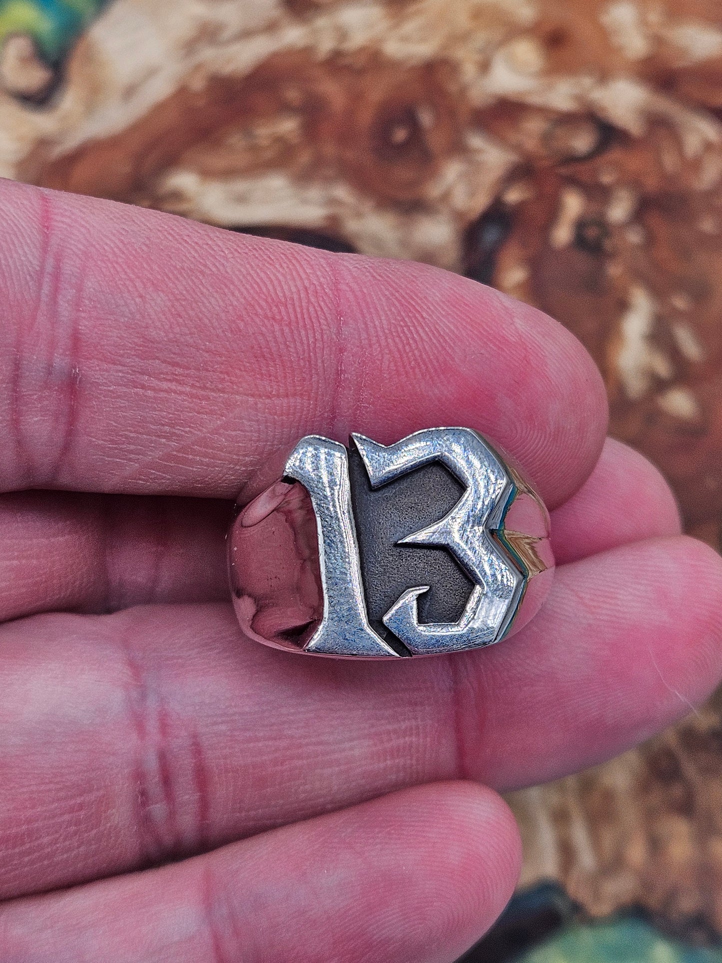 13 Thirteen ring, sterling silver 925. Size Z 1/2, New.