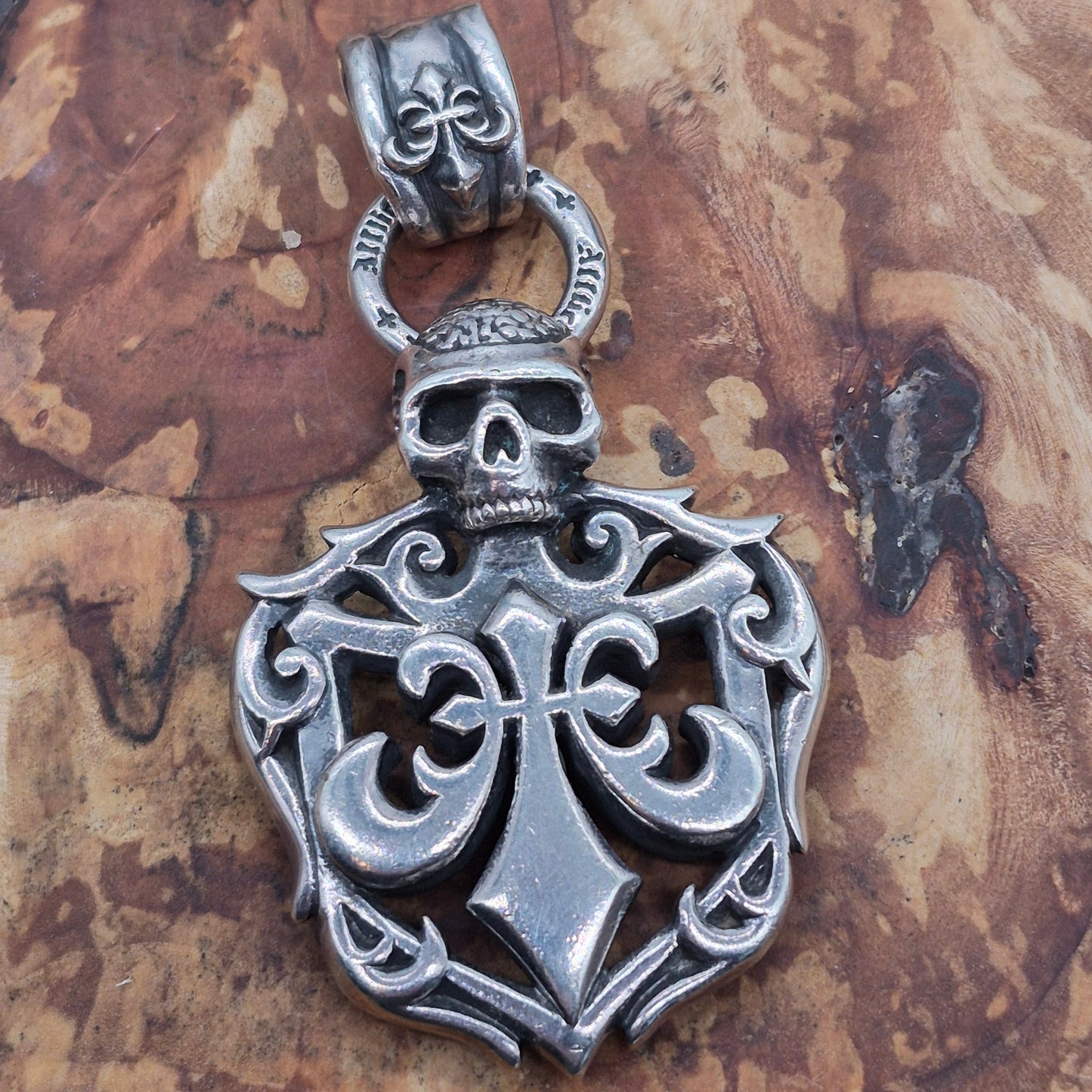 Affliction .925 Sterling Silver Fleur De Lis Pendant Vintage & Rare
