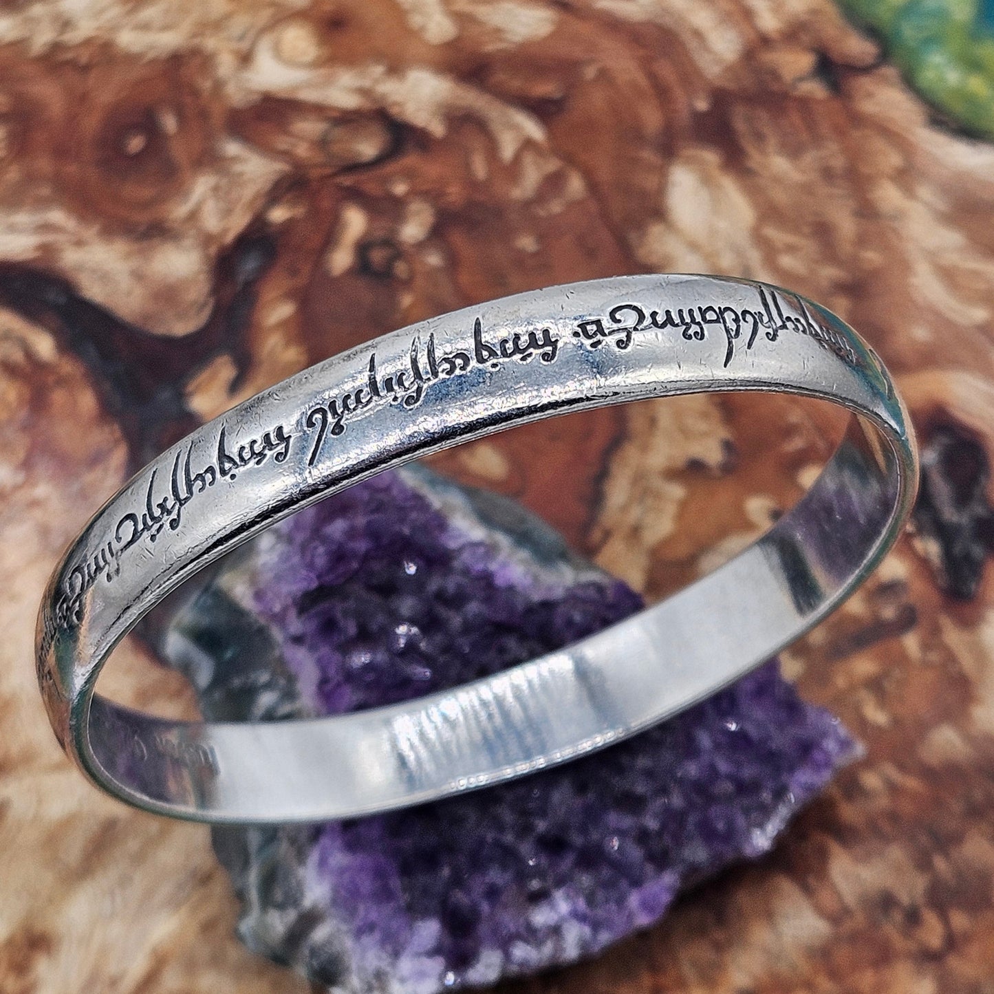 Fusion, Lord Of The Rings - Elvish Love Bangle, Silver 925. Rare!! The One Ring!