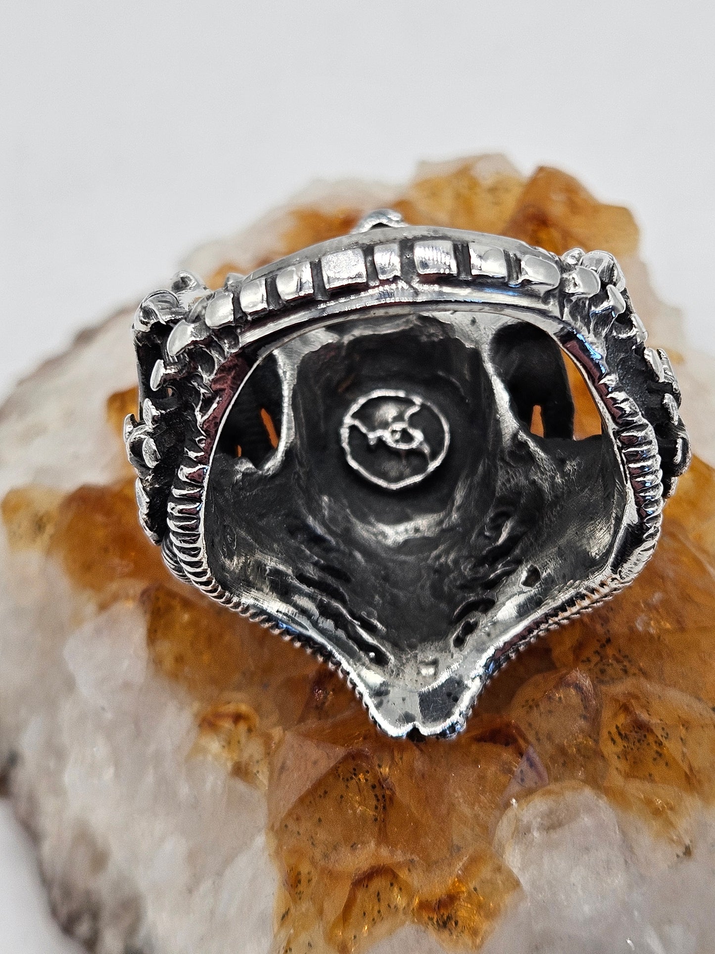 Silver 925 Biomechanical Skull Ring- William Llewellyn Griffiths. Size Z+7