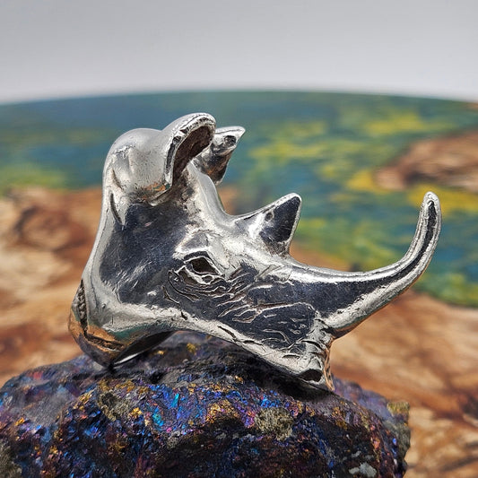 Crazy Pig Designs - Rhinoceros ring, Silver 925, Size S