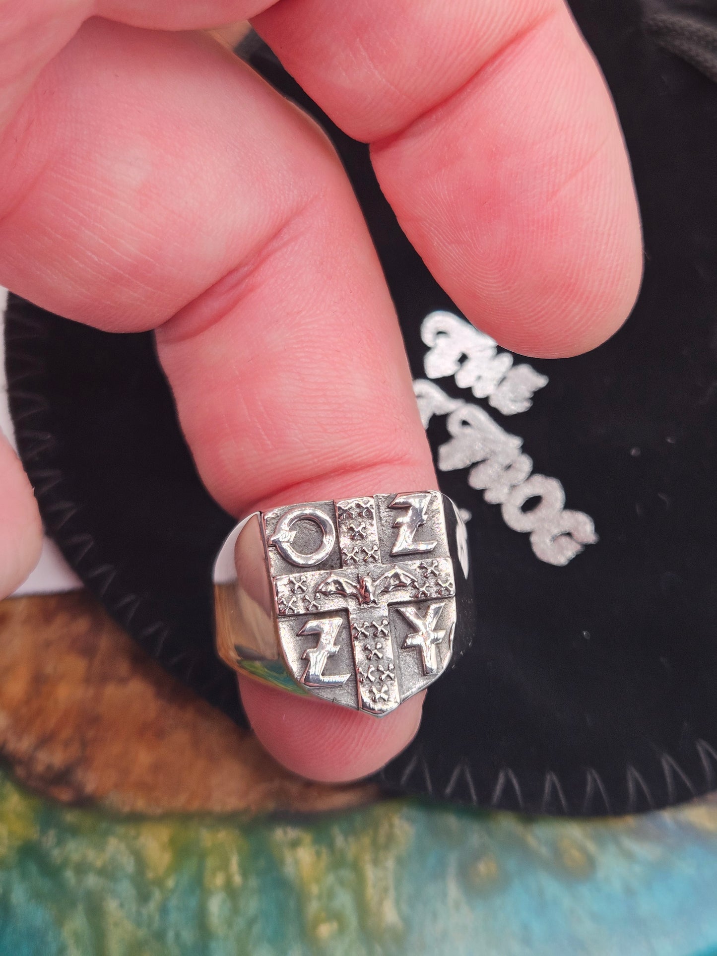 Great Frog, Ozzy Osbourne Crest Signet Ring, Silver 925, Size V. Limited Edition