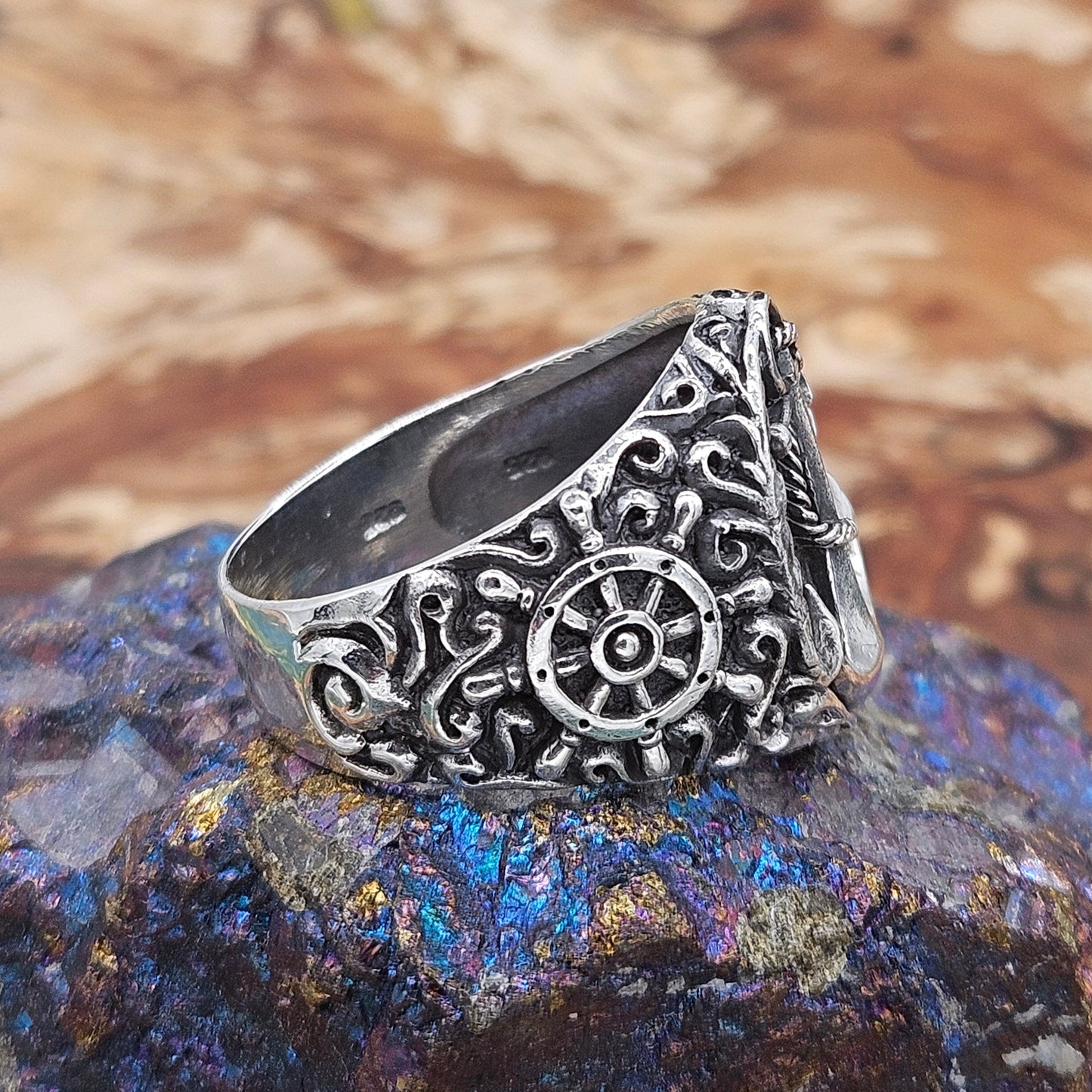 Nautical Anchor ring, sterling silver 925. Size W 1/2, New