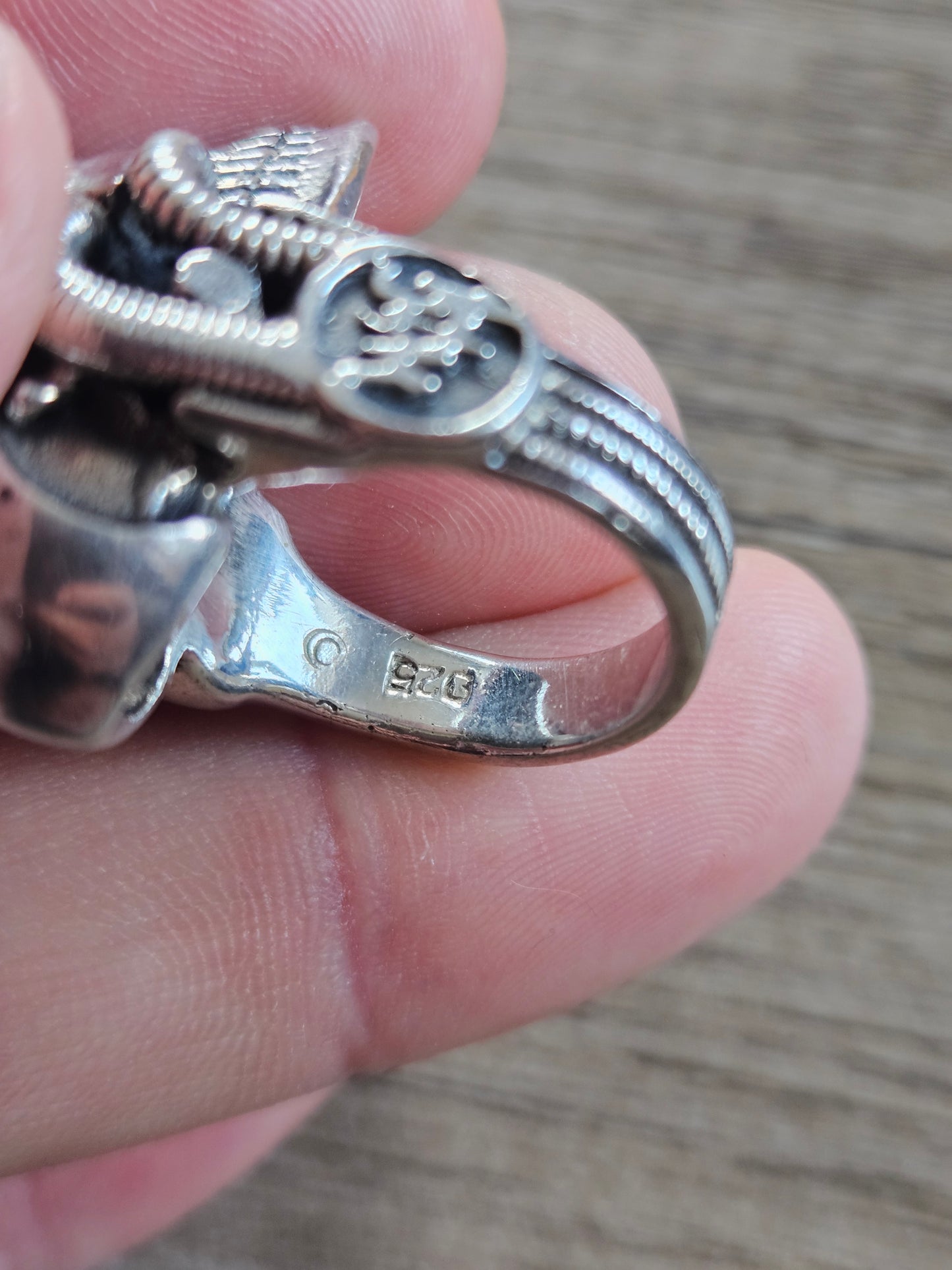 Silver 925 Biomechanical Skull Ring- William Llewellyn Griffiths. Size O 1/2