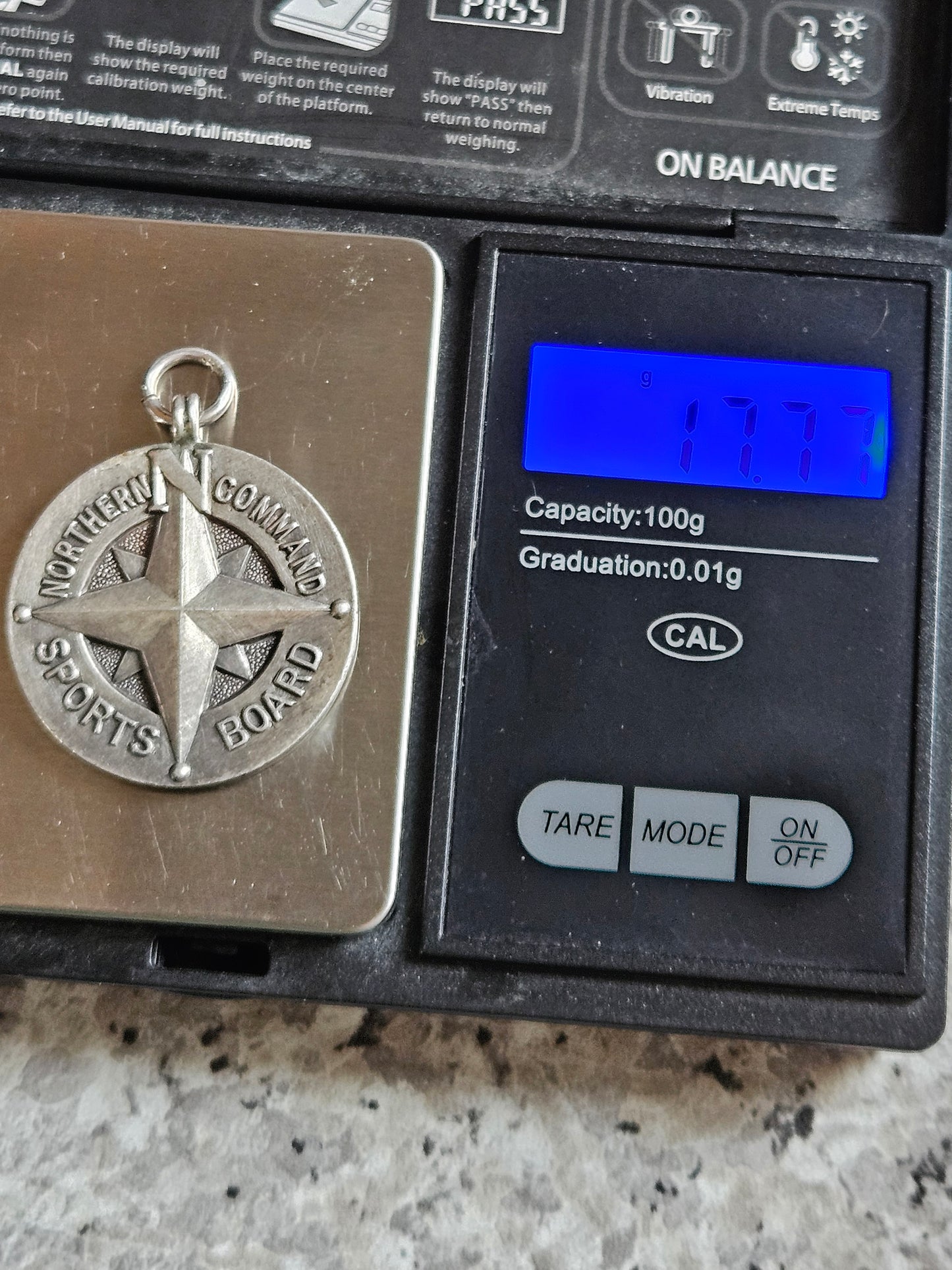 Ww2 Northern Command Sports Board 1945, Silver 925 Fob Medal. NCSB