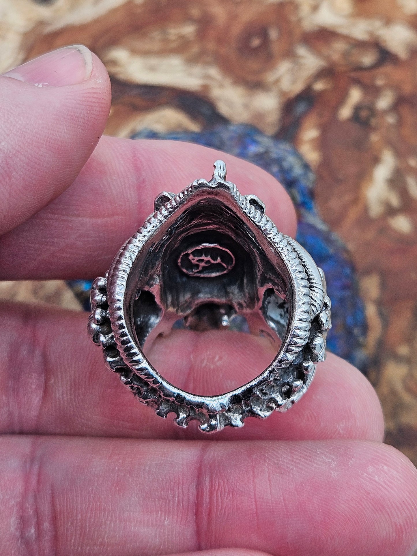 Silver 925 Biomechanical Skull Ring- William Llewellyn Griffiths. Size R 1/2
