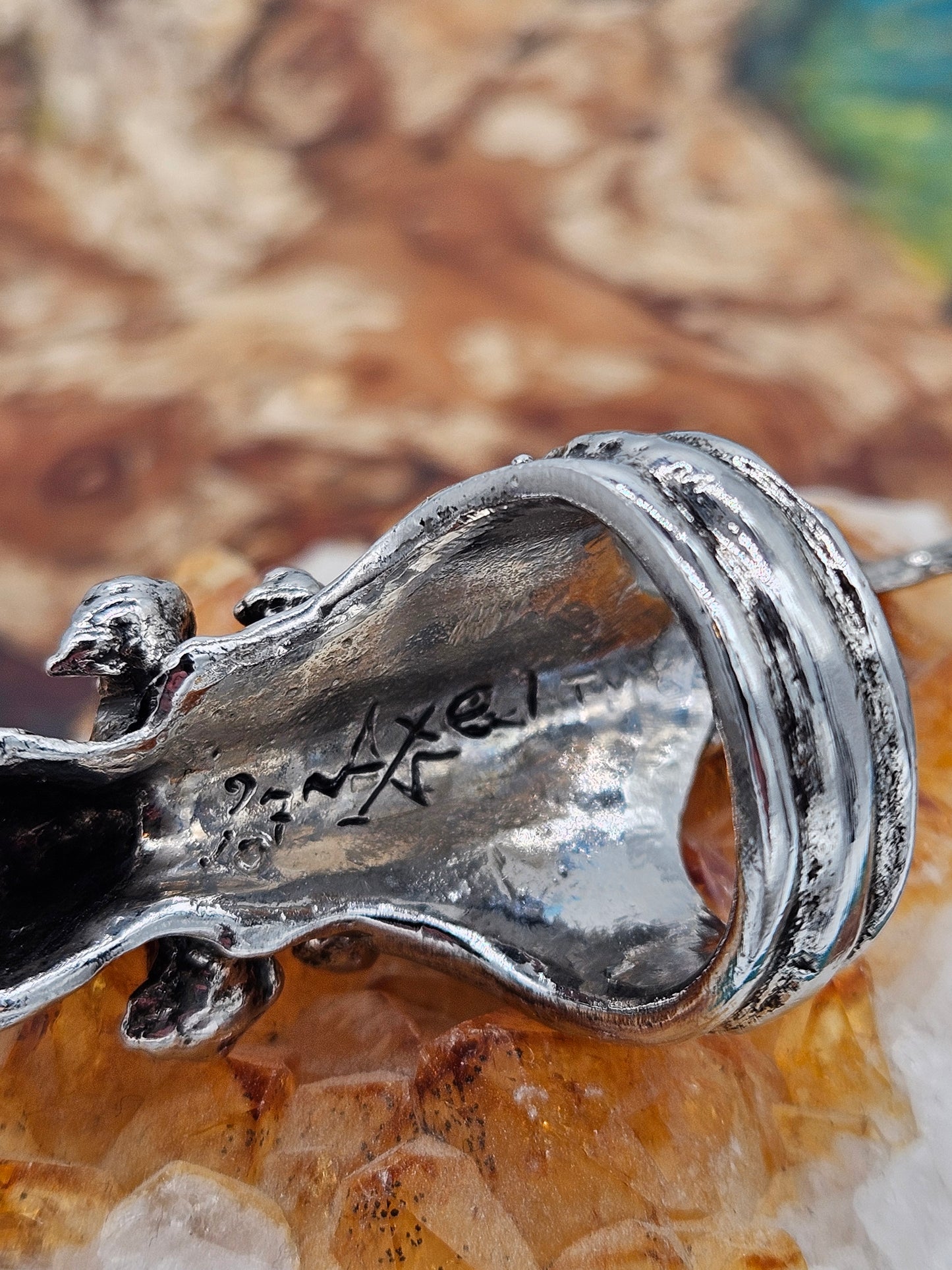 AXEL STOCKS VERTEBRAL SKULL RING SIGNED.