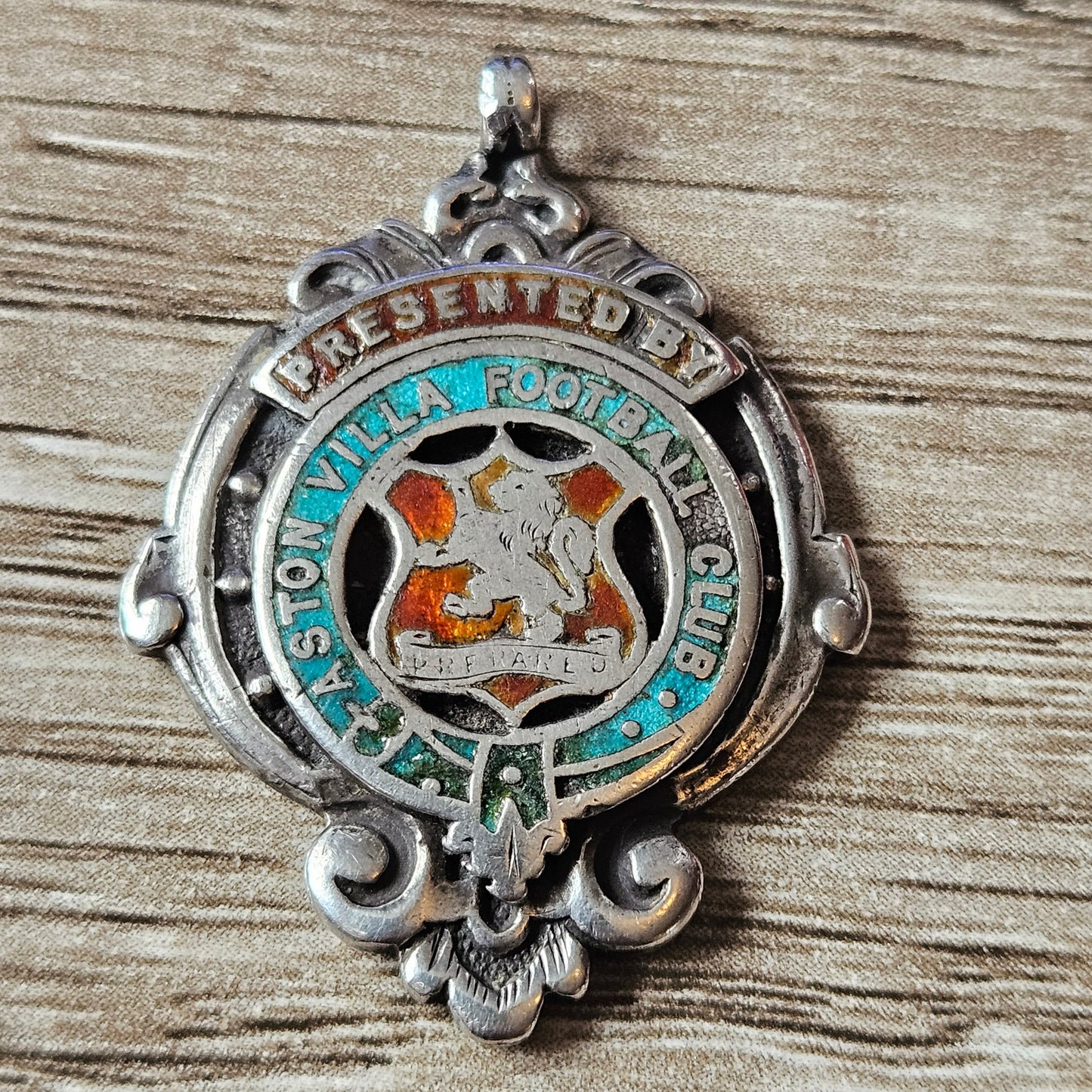 Antique 1906-07 Aston Villa Football Club Sterling Silver 925 Fob Medal.
