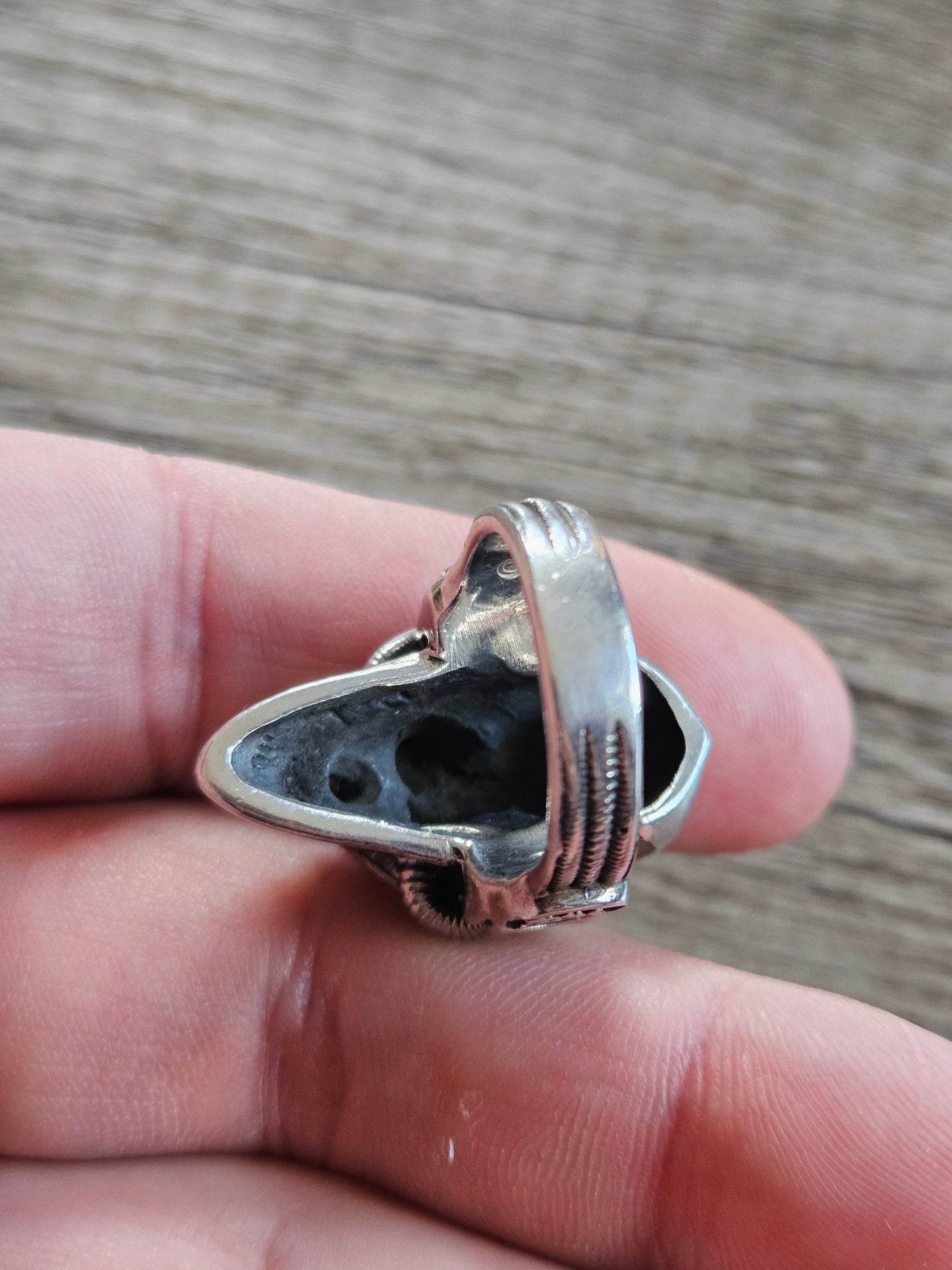 Silver 925 Biomechanical Skull Ring- William Llewellyn Griffiths. Size O 1/2