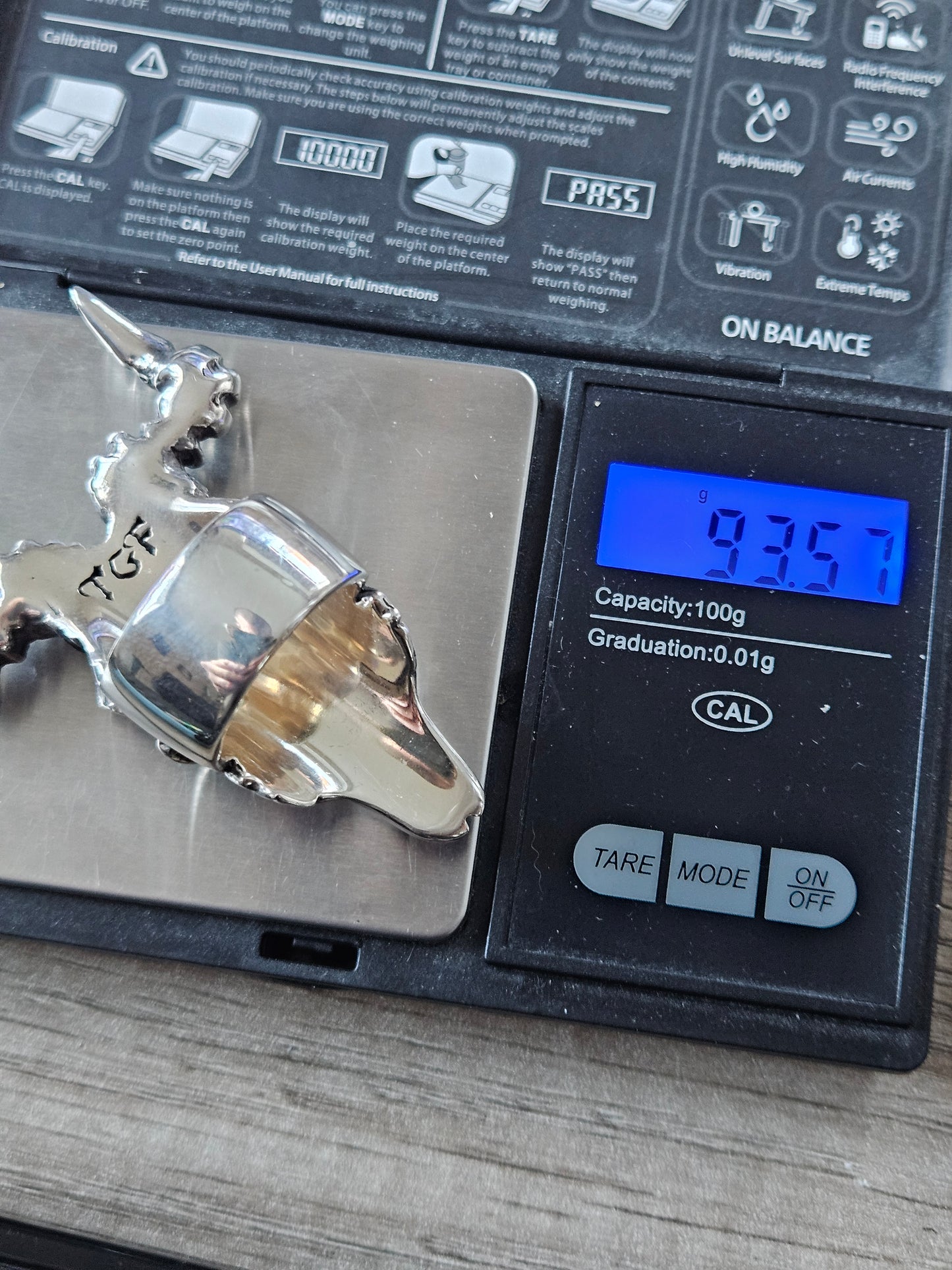 Medium Kudu Skull by The Great Frog Sterling Silver 925 Skull Ring. Size W