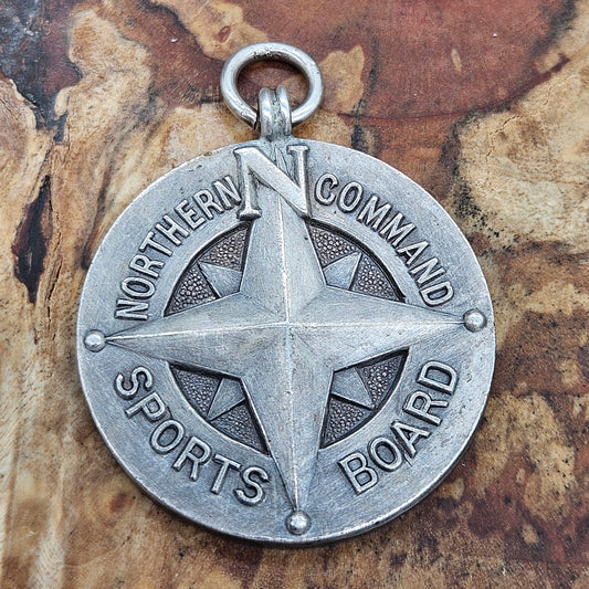 Ww2 Northern Command Sports Board 1945, Silver 925 Fob Medal. NCSB