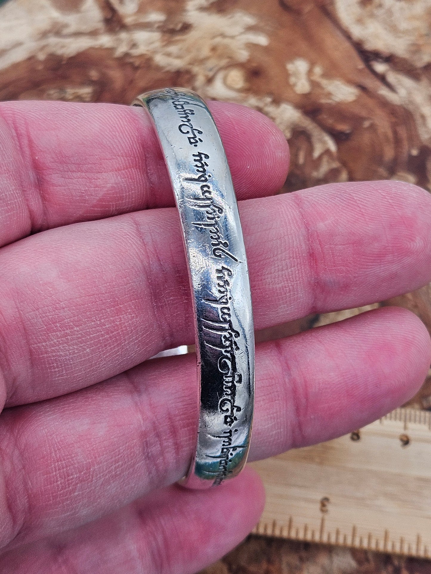 Fusion, Lord Of The Rings - Elvish Love Bangle, Silver 925. Rare!! The One Ring!