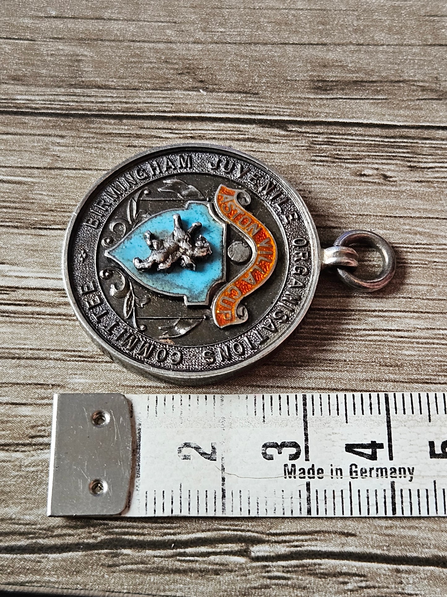 Vintage Aston Villa Football Club Sterling Silver 925 Fob Medal. WW2 era! Rare