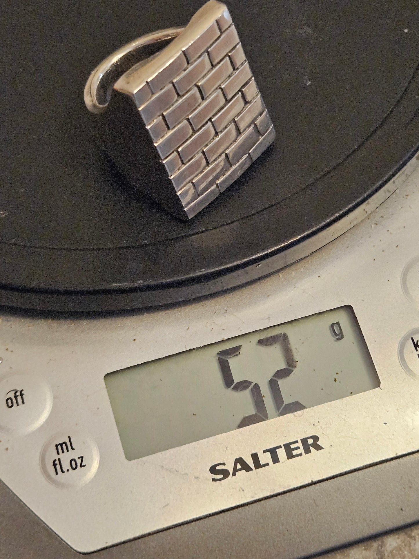 Huge, Heavy Brick Wall Ring, Silver 925. The Wildcat Collection. Size U 1/2. 52g