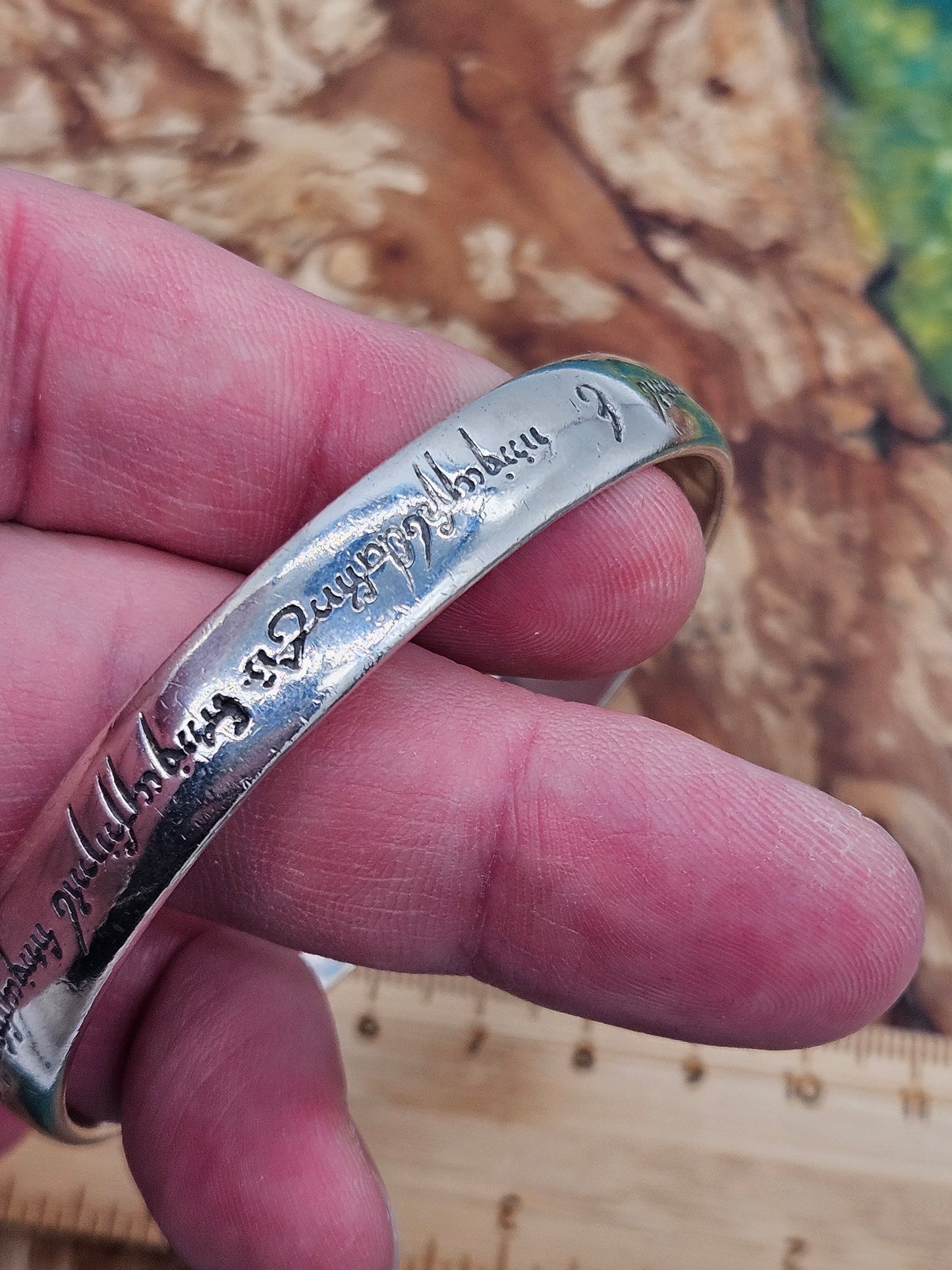 Fusion, Lord Of The Rings - Elvish Love Bangle, Silver 925. Rare!! The One Ring!