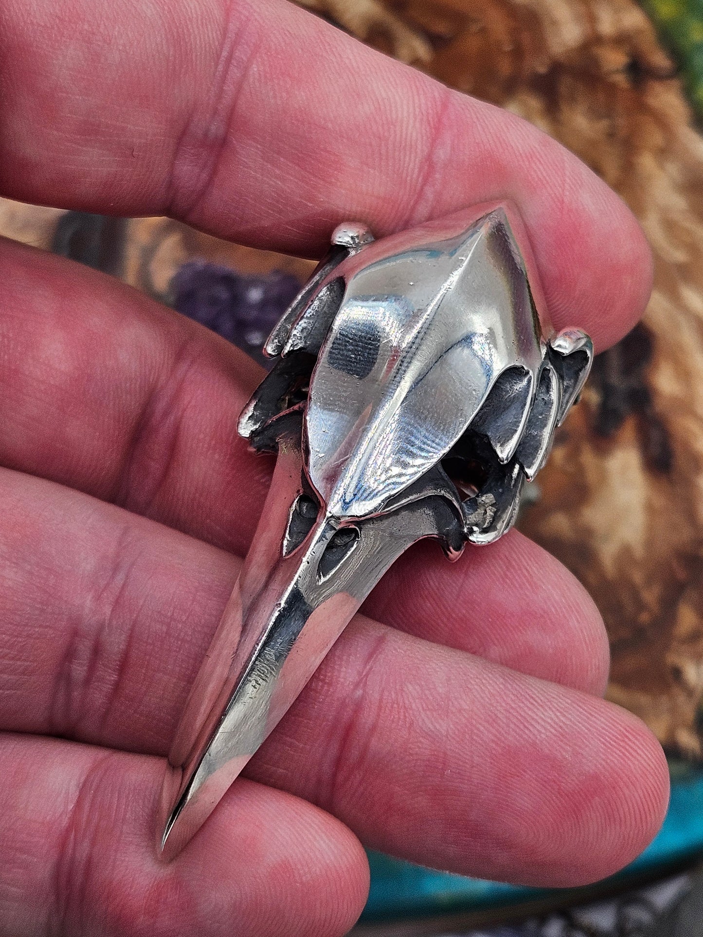 Silver 925 Winged Bird Skull Ring- William Llewellyn Griffiths. Size W