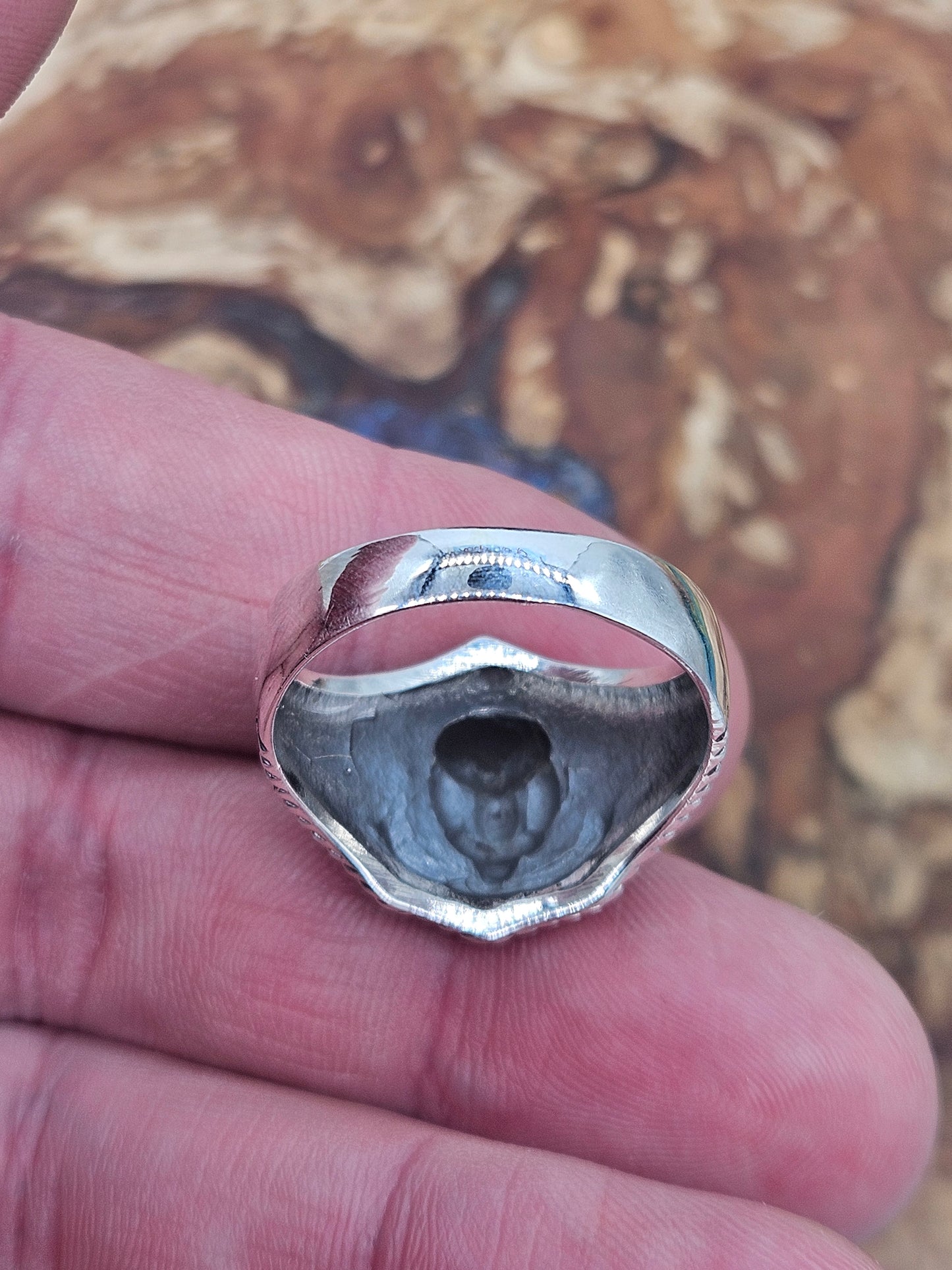 Nautical Skull ring, sterling silver 925. Size Z 1/2, New