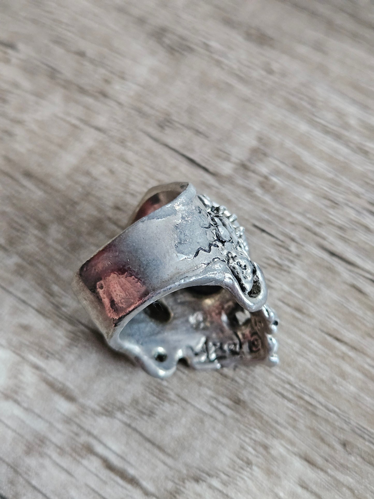 Axel Stocks Prosthetic Cat Eye Ring Signed Sz - US 10, UK T 1/2 - U