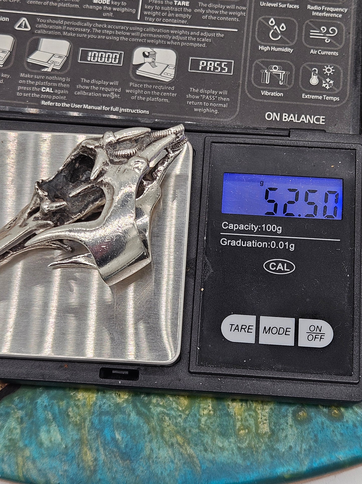 Biomechanical Bird Skull Silver 925  Ring. Gothic. UK Size R