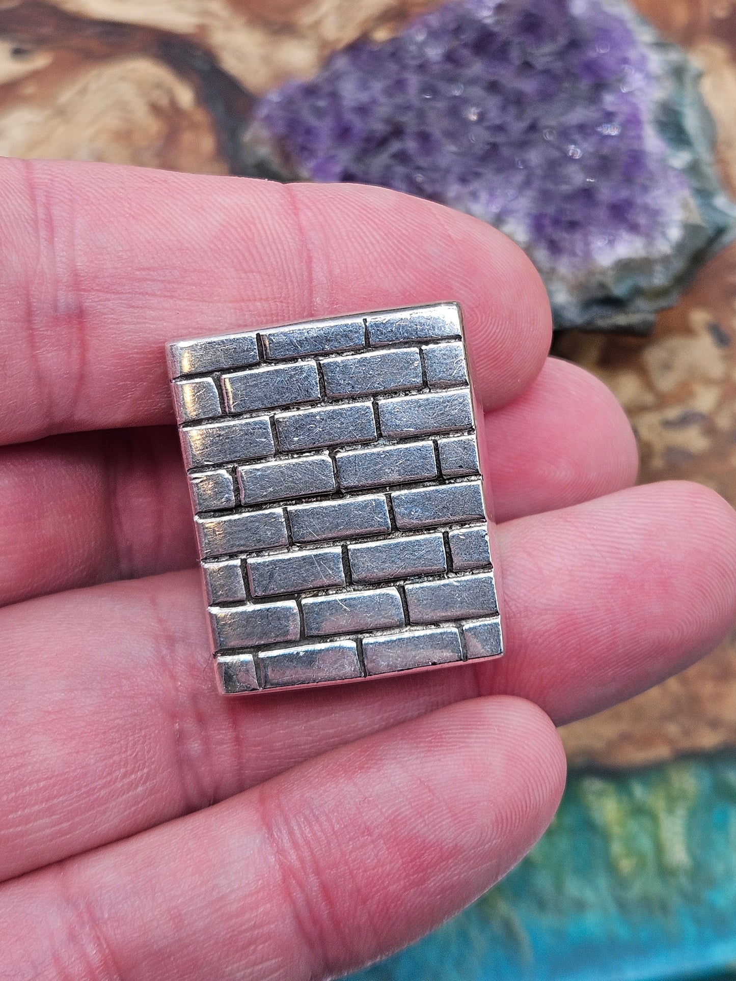 Huge, Heavy Brick Wall Ring, Silver 925. The Wildcat Collection. Size U 1/2. 52g