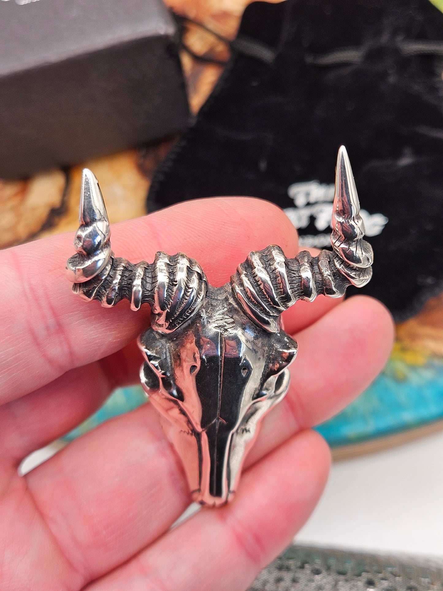 Medium Kudu Skull by The Great Frog Sterling Silver 925 Skull Ring. Size W