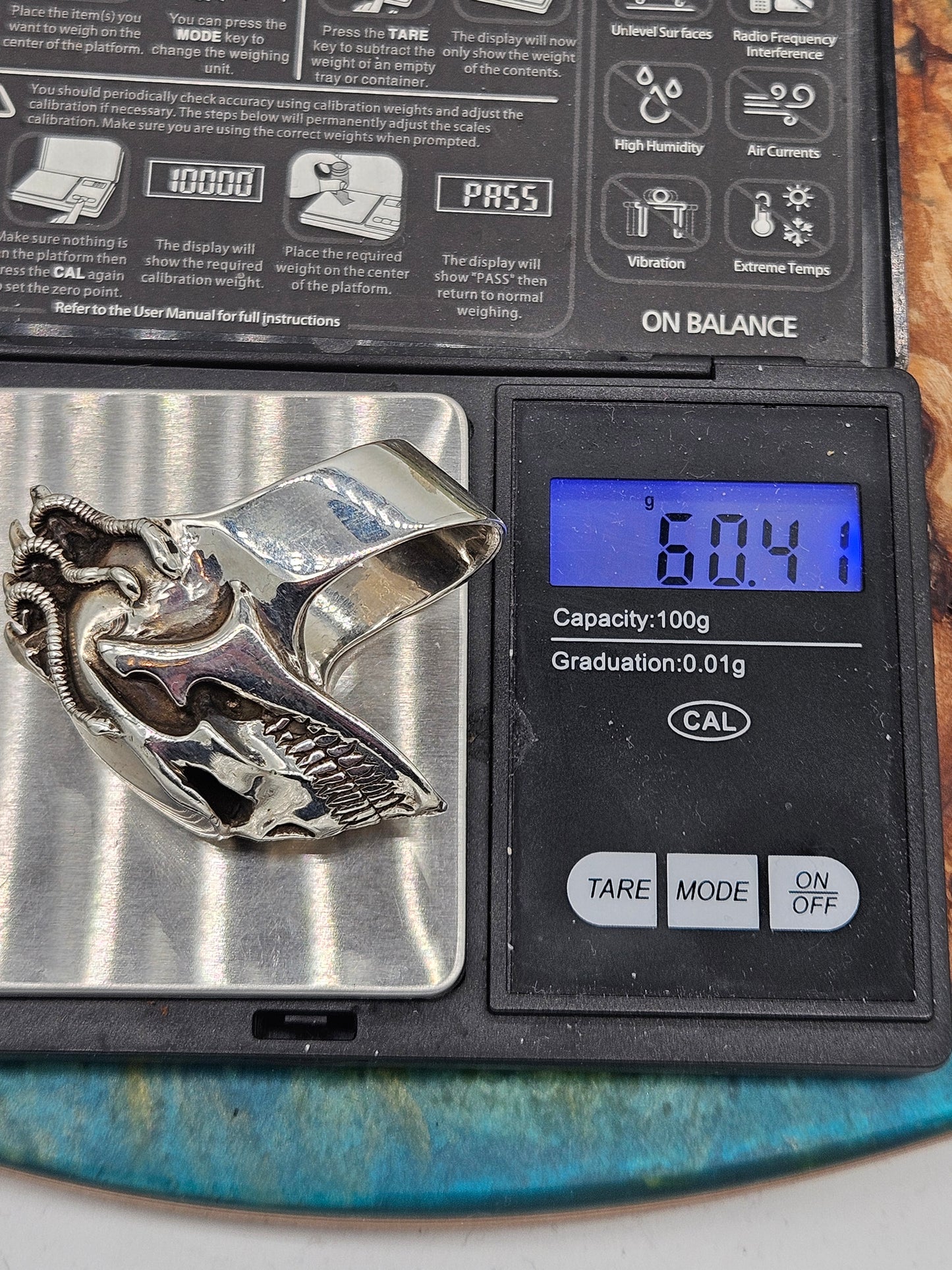 Silver 925 Biomechanical Skull Ring- William Llewellyn Griffiths. Size Z+3