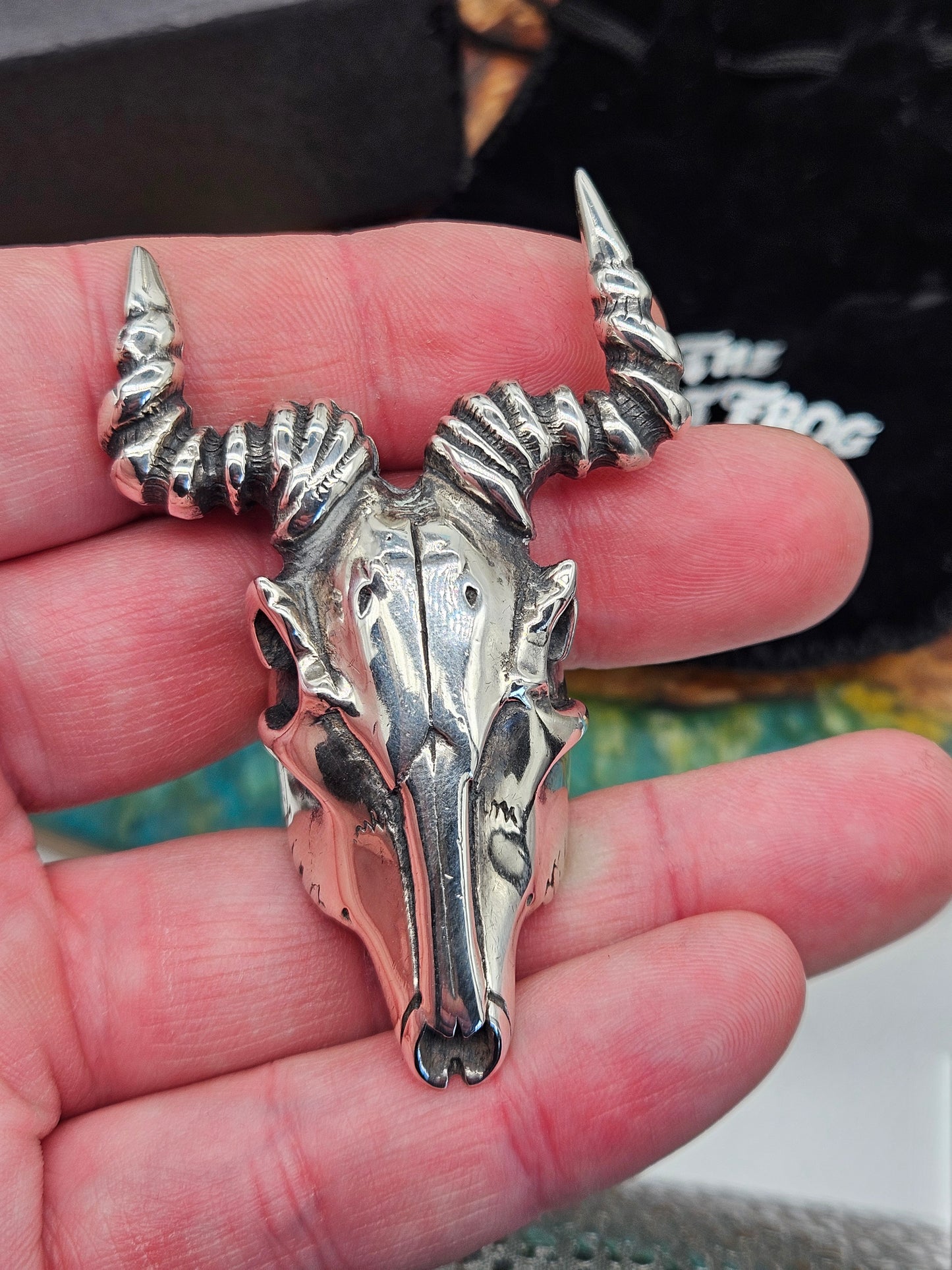 Medium Kudu Skull by The Great Frog Sterling Silver 925 Skull Ring. Size W