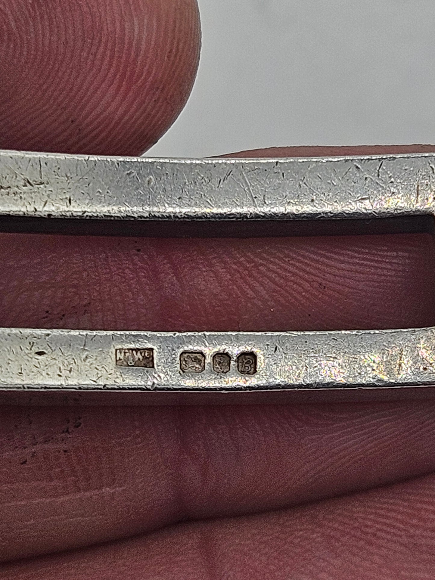 Mappin and Webb Green Enamel Mens I.D Sterling Silver Bracelet.