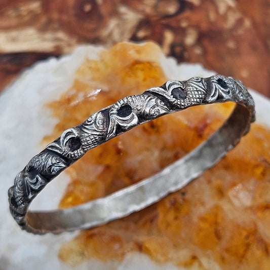 Small Vintage 925 Silver Koi Fish Bangle. Child's Size?