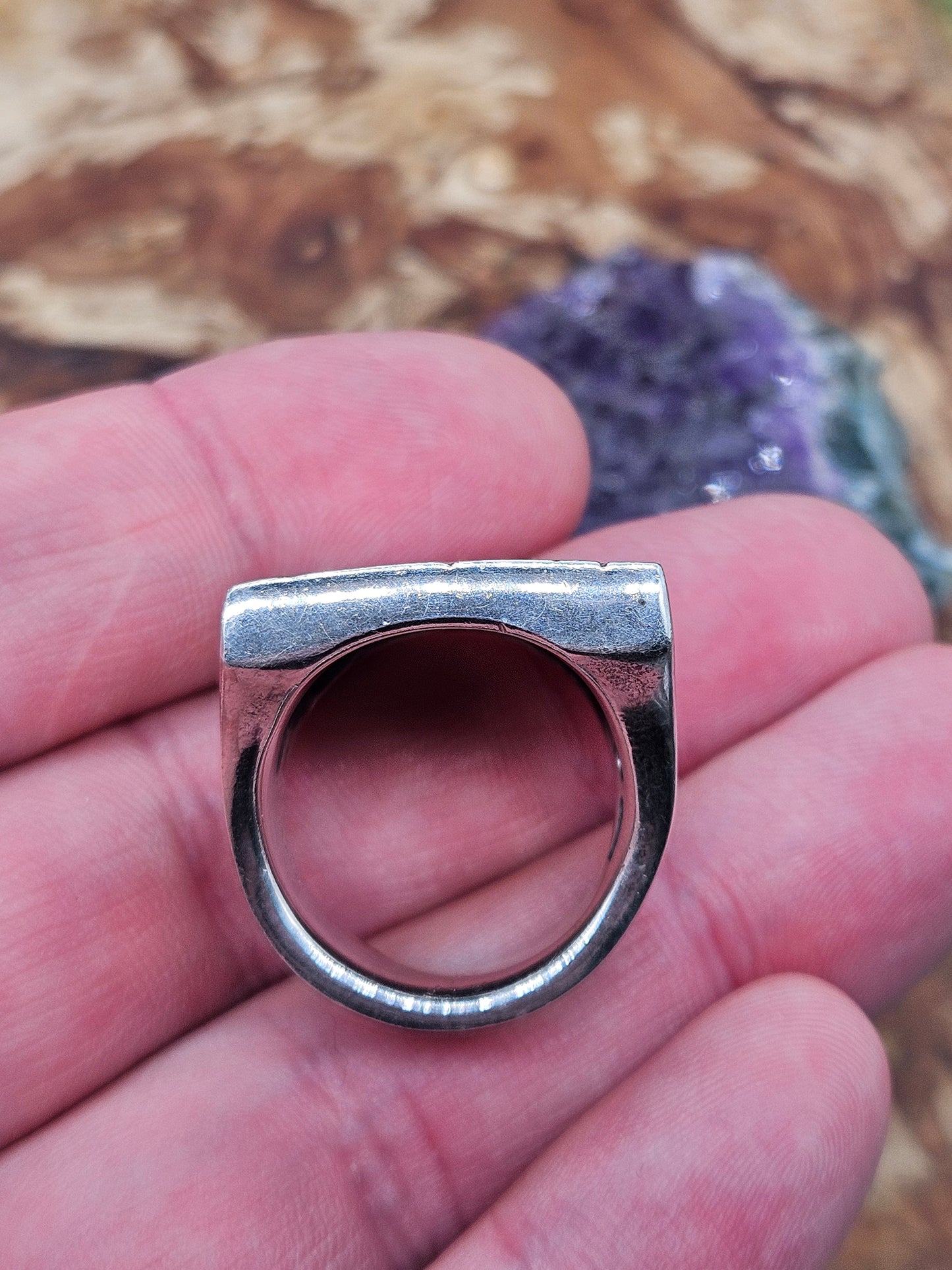 Huge, Heavy Brick Wall Ring, Silver 925. The Wildcat Collection. Size U 1/2. 52g