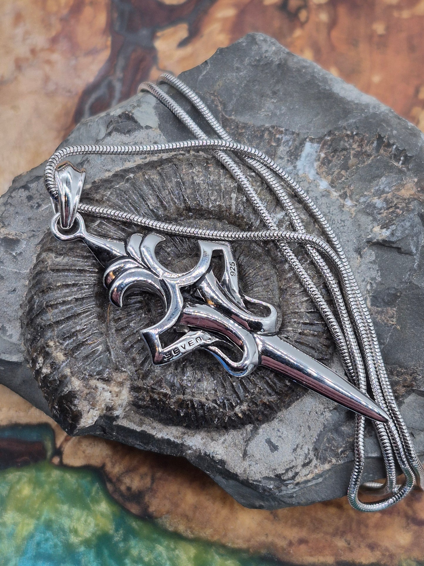 SEVEN Jewellery - Silver 925 Dagger pendant, Necklace.