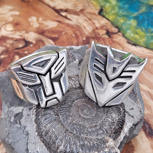 Transformers - Autobots And Decepticons, Custom Made Silver 925 Rings. Size V
