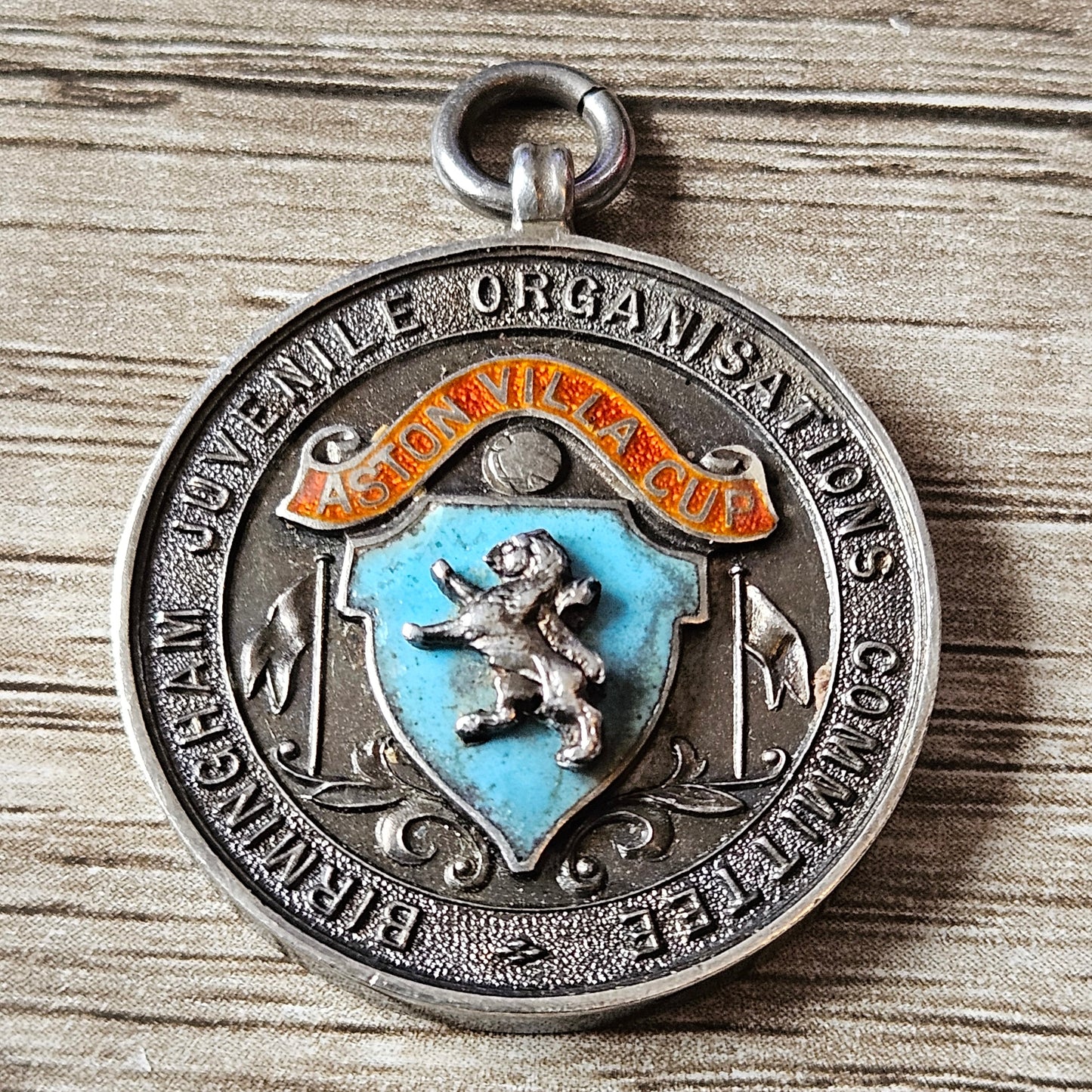 Vintage Aston Villa Football Club Sterling Silver 925 Fob Medal. WW2 era! Rare