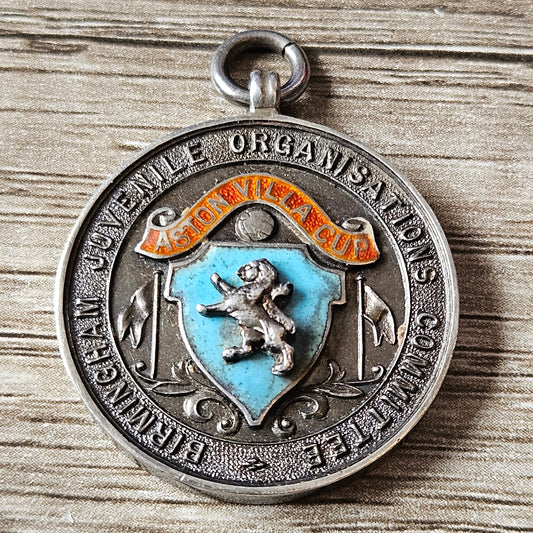 Vintage Aston Villa Football Club Sterling Silver 925 Fob Medal. WW2 era! Rare