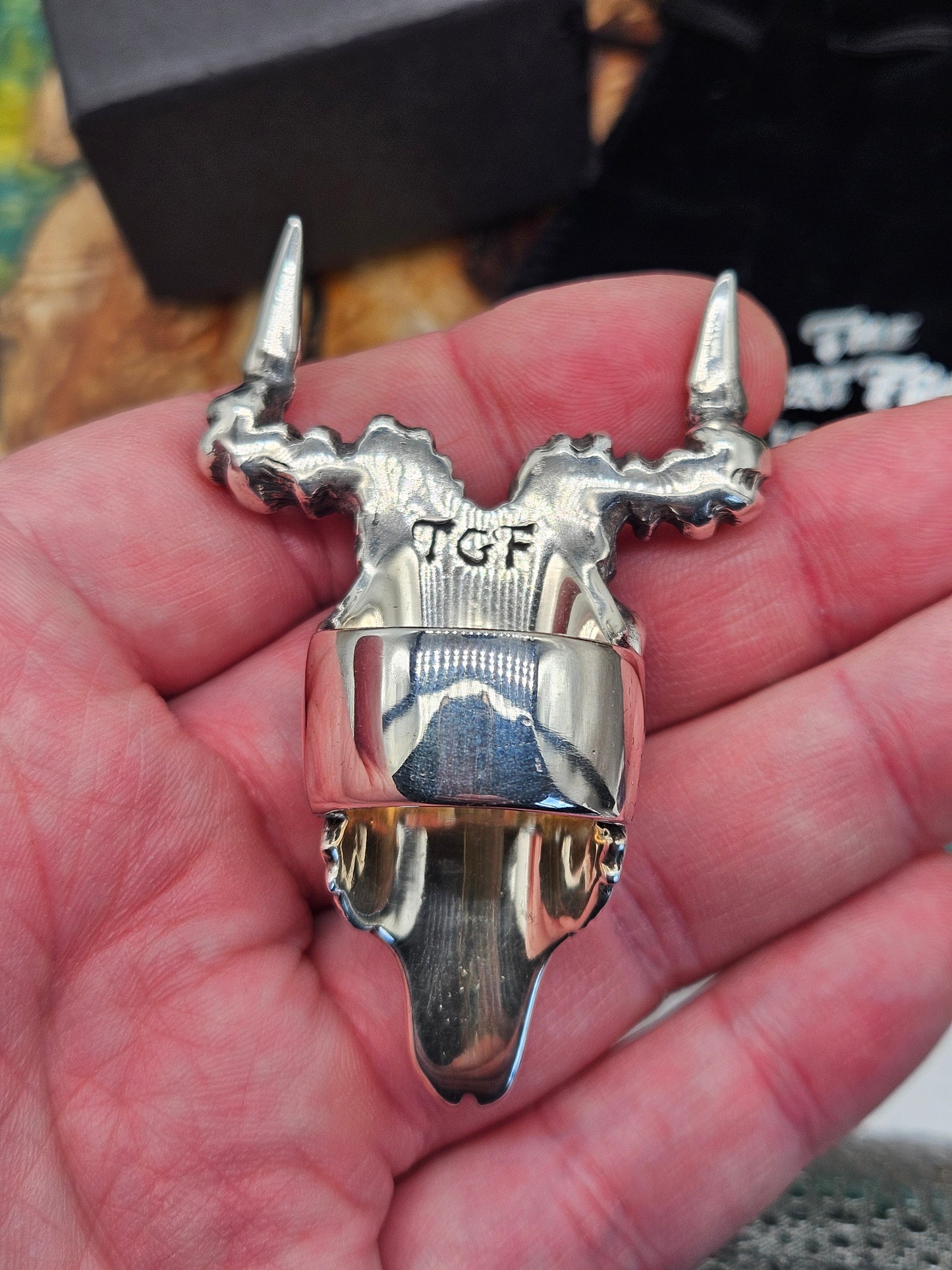 Medium Kudu Skull by The Great Frog Sterling Silver 925 Skull Ring. Size W