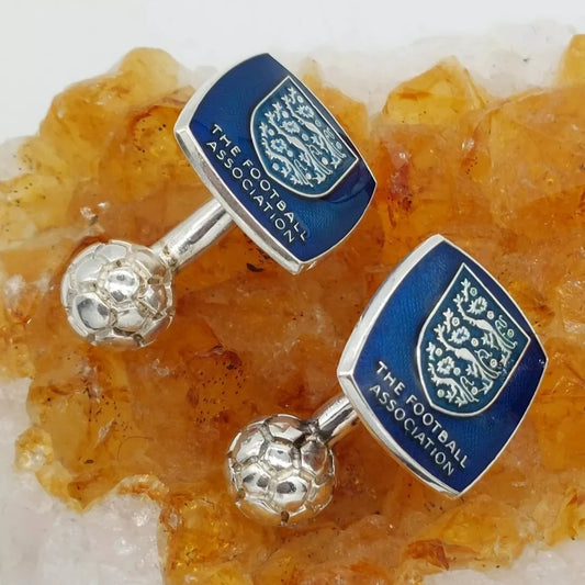 SOLID STERLING SILVER 925 THREE LIONS FOOTBALL ASSOCIATION CUFFLINKS FULL UKHM