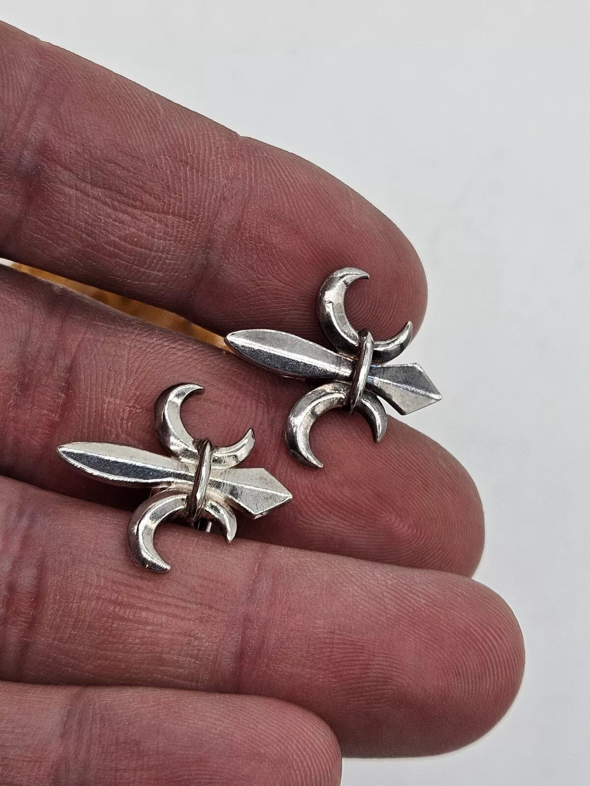 Pair of Sterling Silver 925 Fleur De Lis Cufflinks - NEW