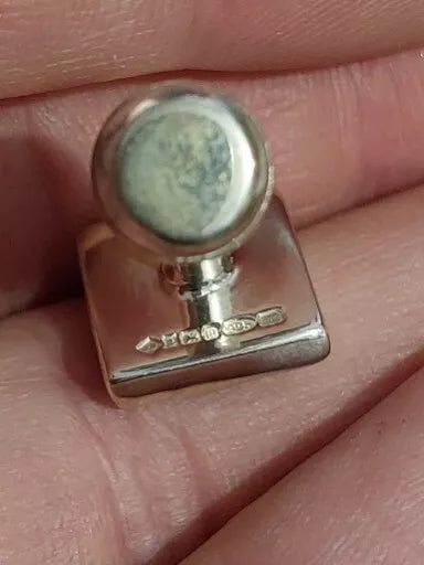 Vintage Solid Sterling Silver With Inlaid Stone Cufflinks 925 - 20g