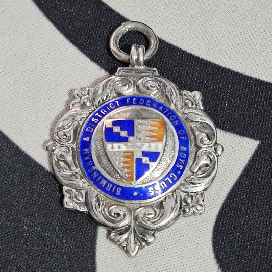 Birmingham District Works Amateur Football Association Silver Fob Medal. 1913-14